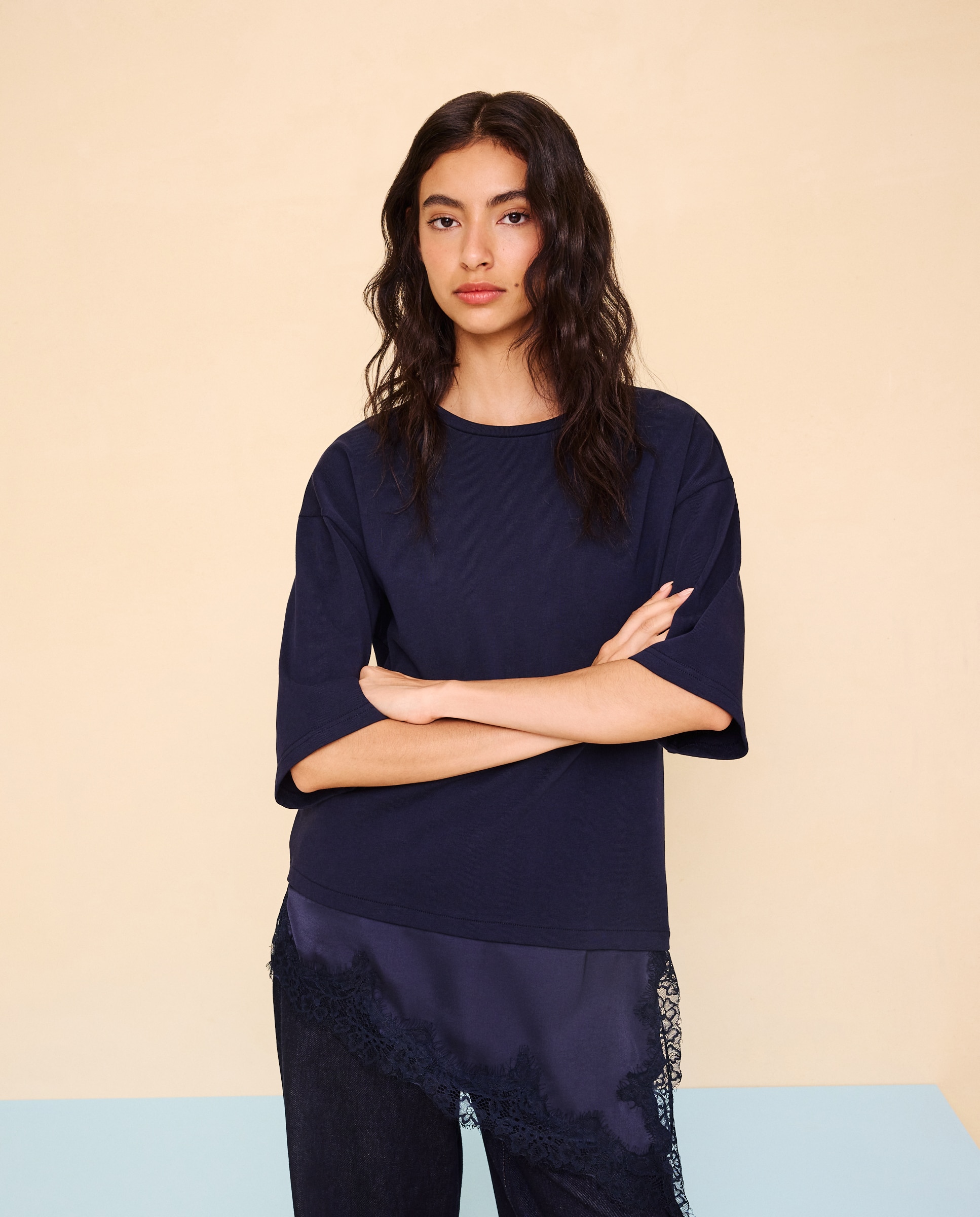 Camiseta manga corta de mujer - Easy Wear - Azul marino Azul marino-1