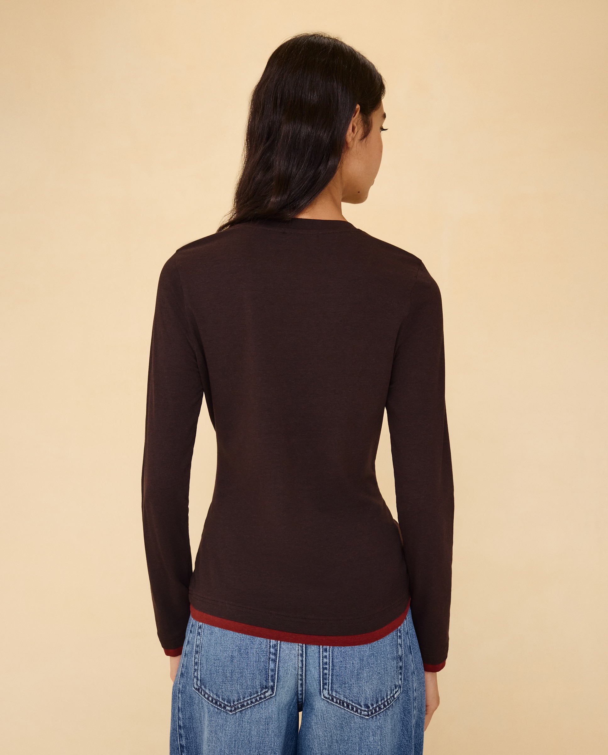 Camiseta manga larga de mujer - Easy Wear - Marrón Marrón-3