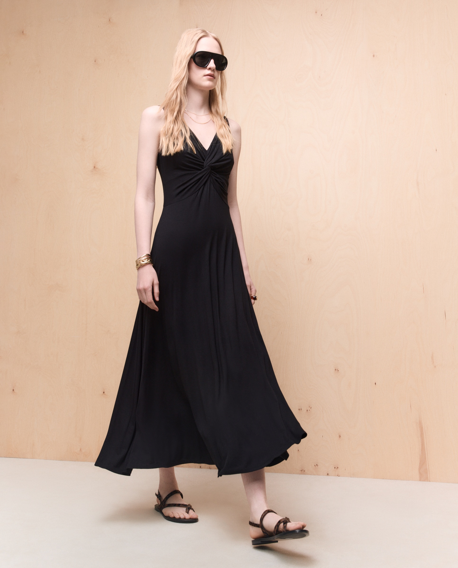 Vestido midi tirantes de mujer - Easy Wear - Negro Negro-2