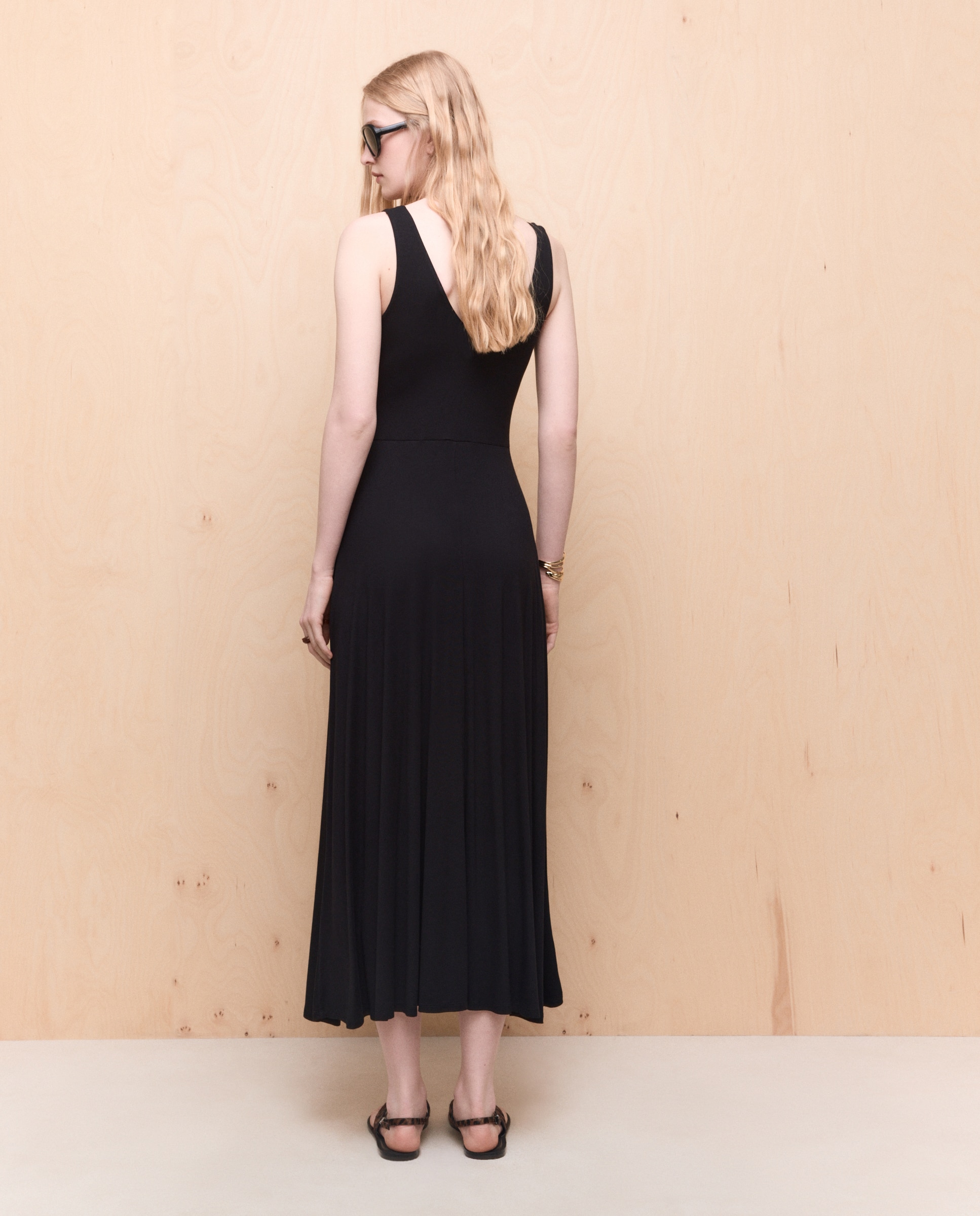 Vestido midi tirantes de mujer - Easy Wear - Negro Negro-3