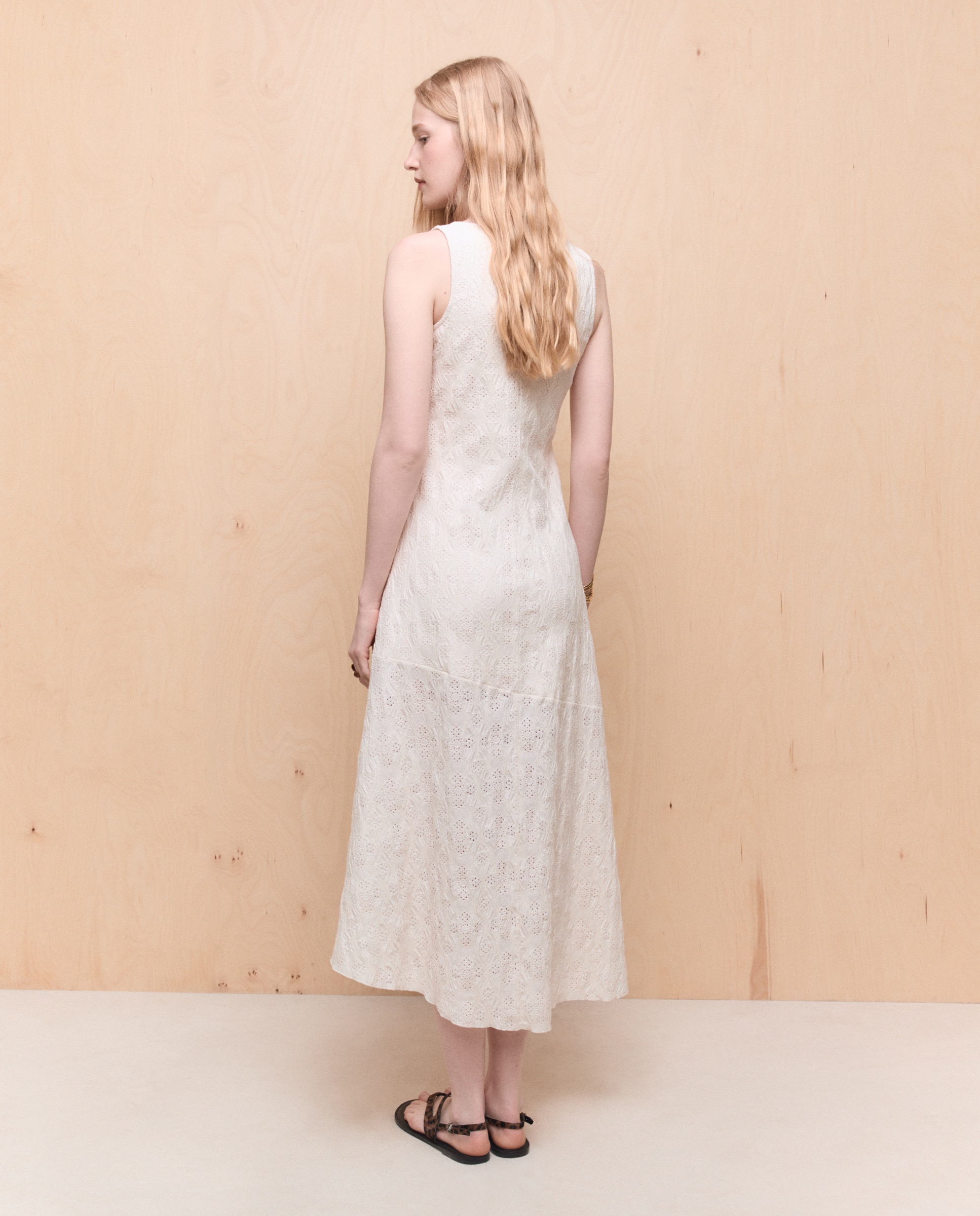 Vestido midi con tirantes de mujer - Easy Wear - 120 Crudo 120 Crudo-3