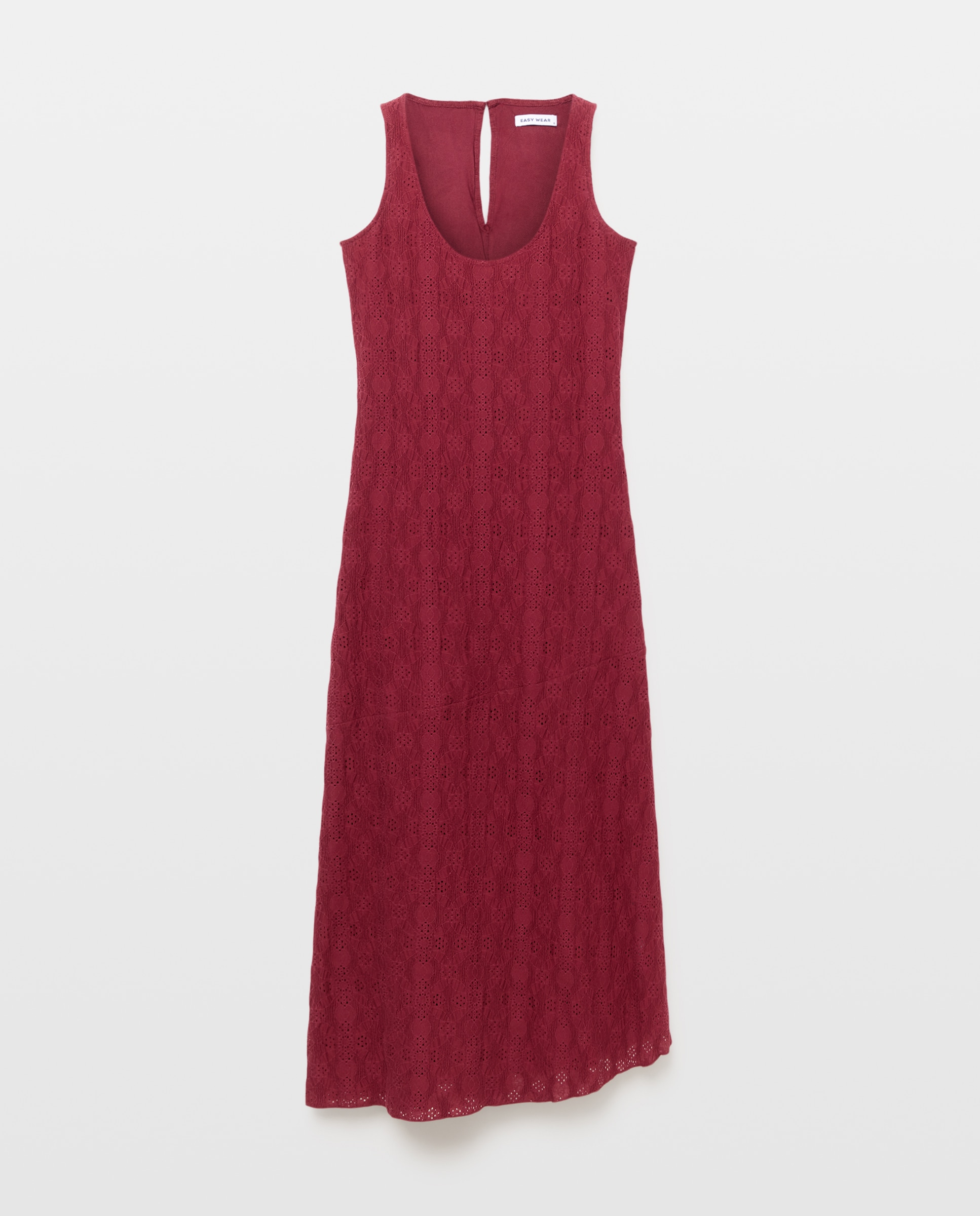 Vestido Midi com Alças Bordeaux-4