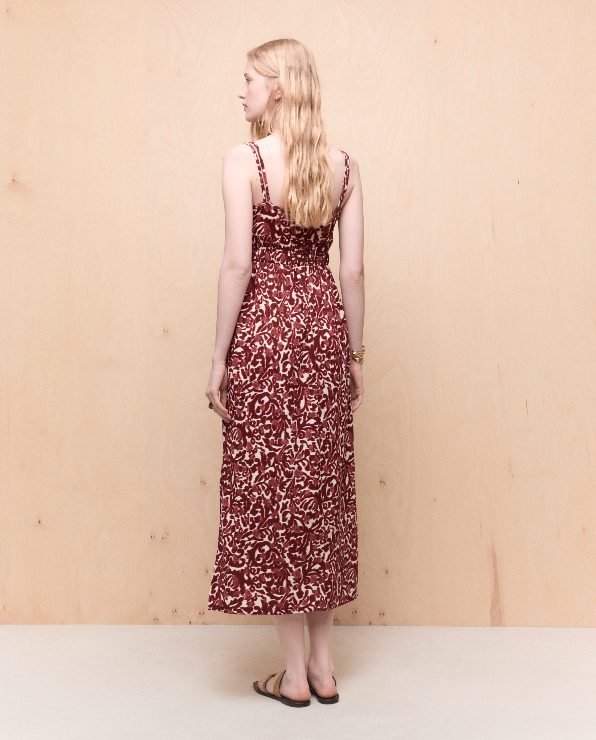 Vestido midi con tirantes de mujer - Easy Wear - Rojo Rojo-3