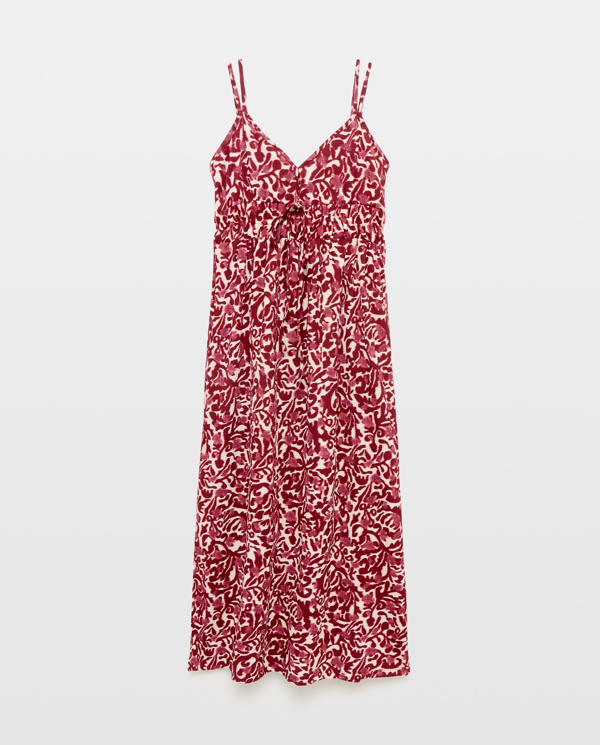 Vestido midi con tirantes de mujer - Easy Wear - Rojo Rojo-4