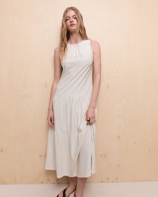 Imagen 0 de Vestido de tirantes estampado de mujer Azul