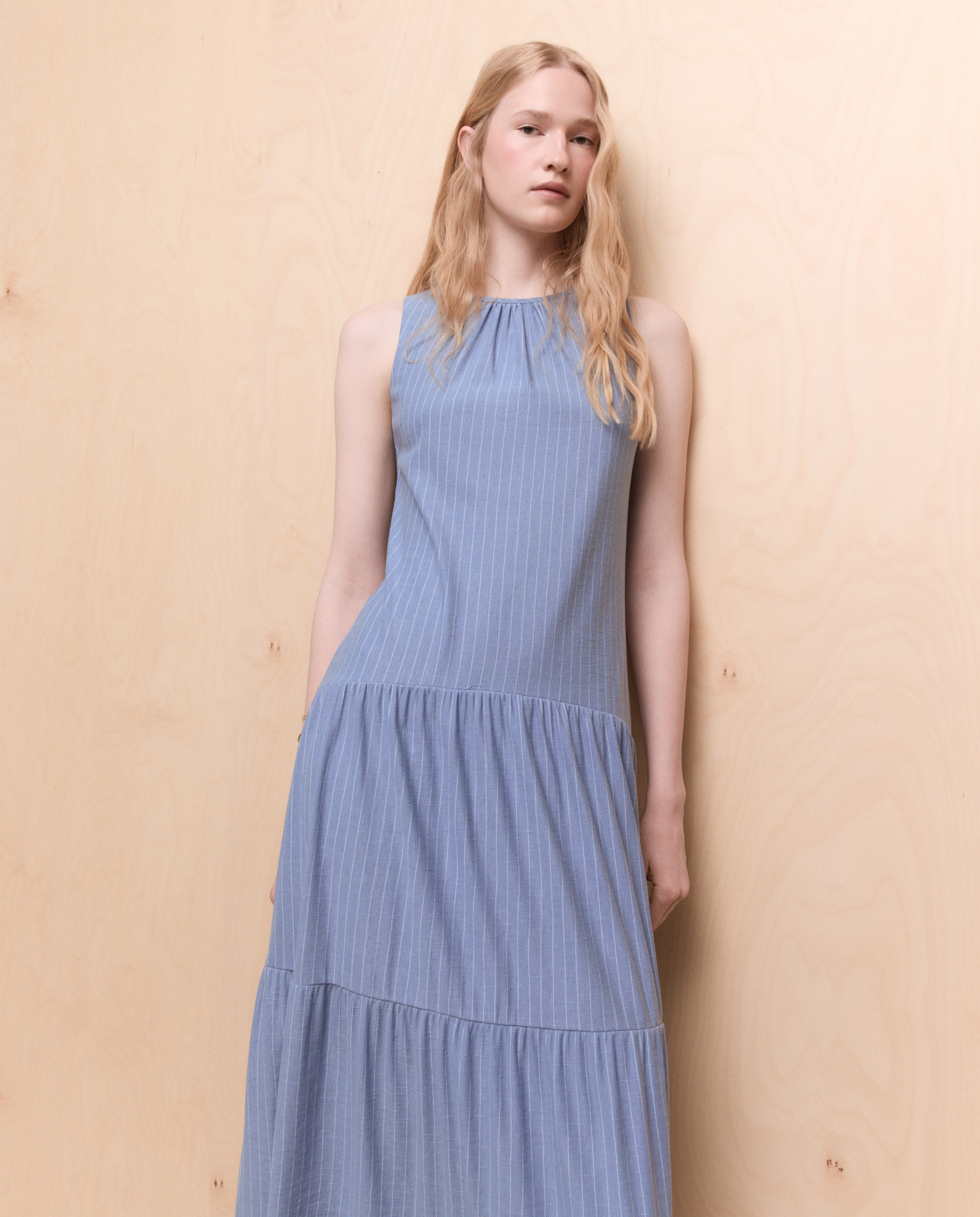 Vestido de tirantes estampado de mujer - Easy Wear - Azul Azul-1