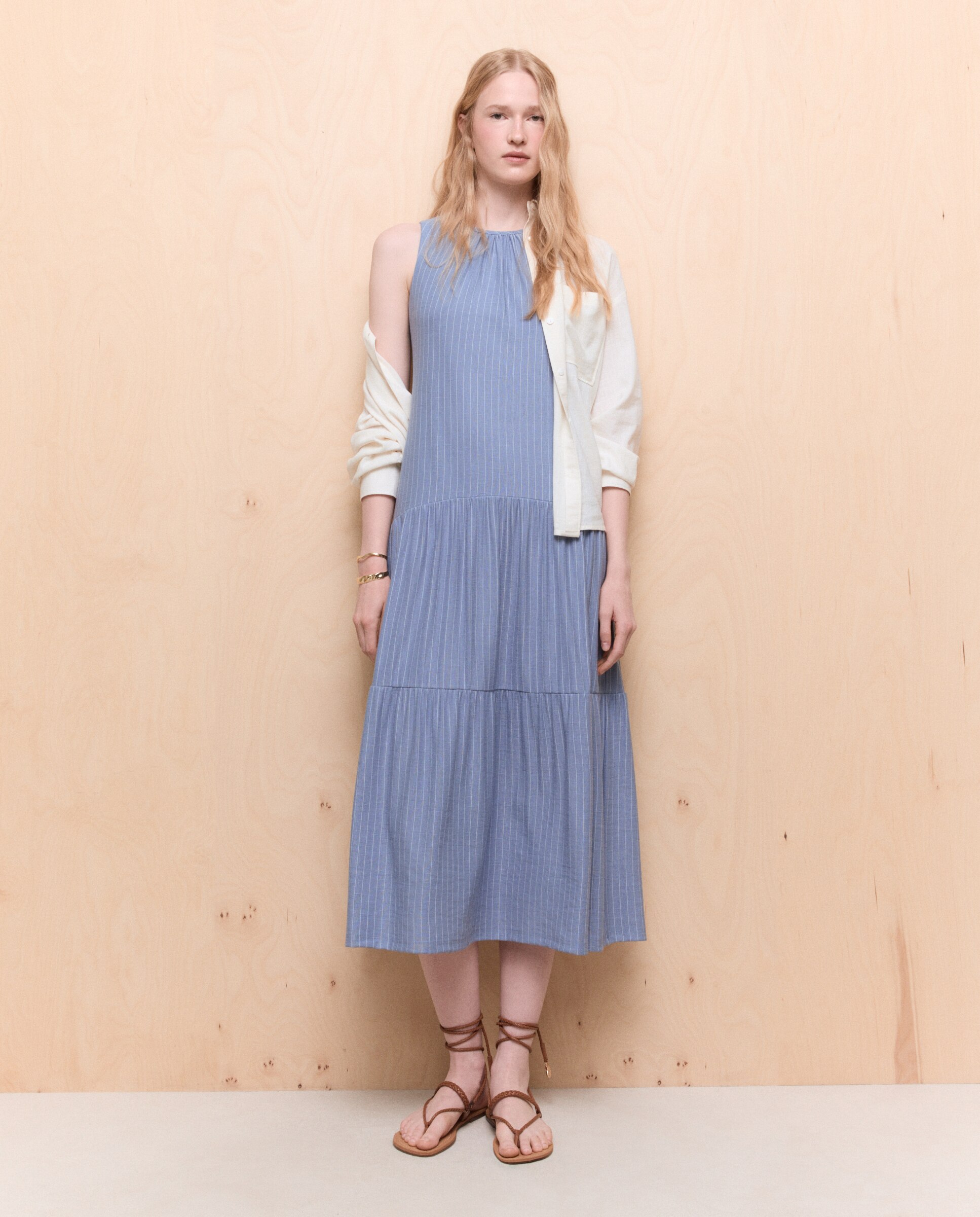 Vestido de tirantes estampado de mujer - Easy Wear - Azul Azul-2