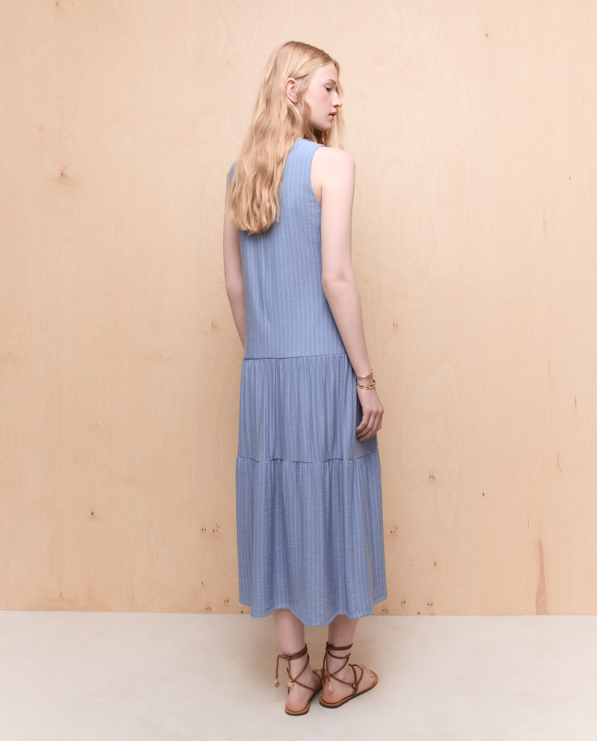 Vestido de tirantes estampado de mujer - Easy Wear - Azul Azul-3