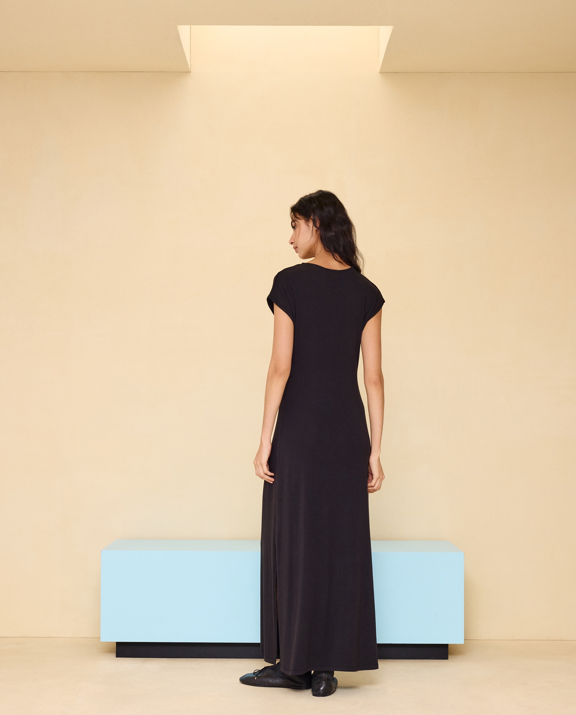 Vestido midi de mujer - Easy Wear - Negro Negro-3