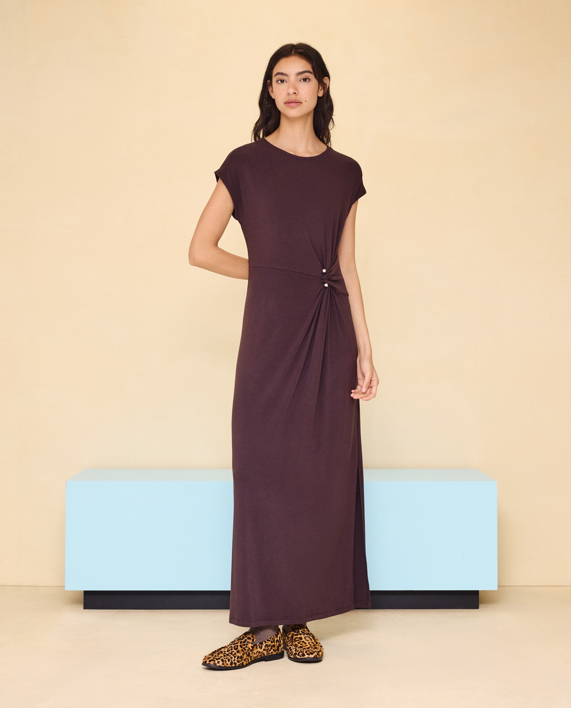 Vestido midi de mujer - Easy Wear - Chocolate Chocolate-3