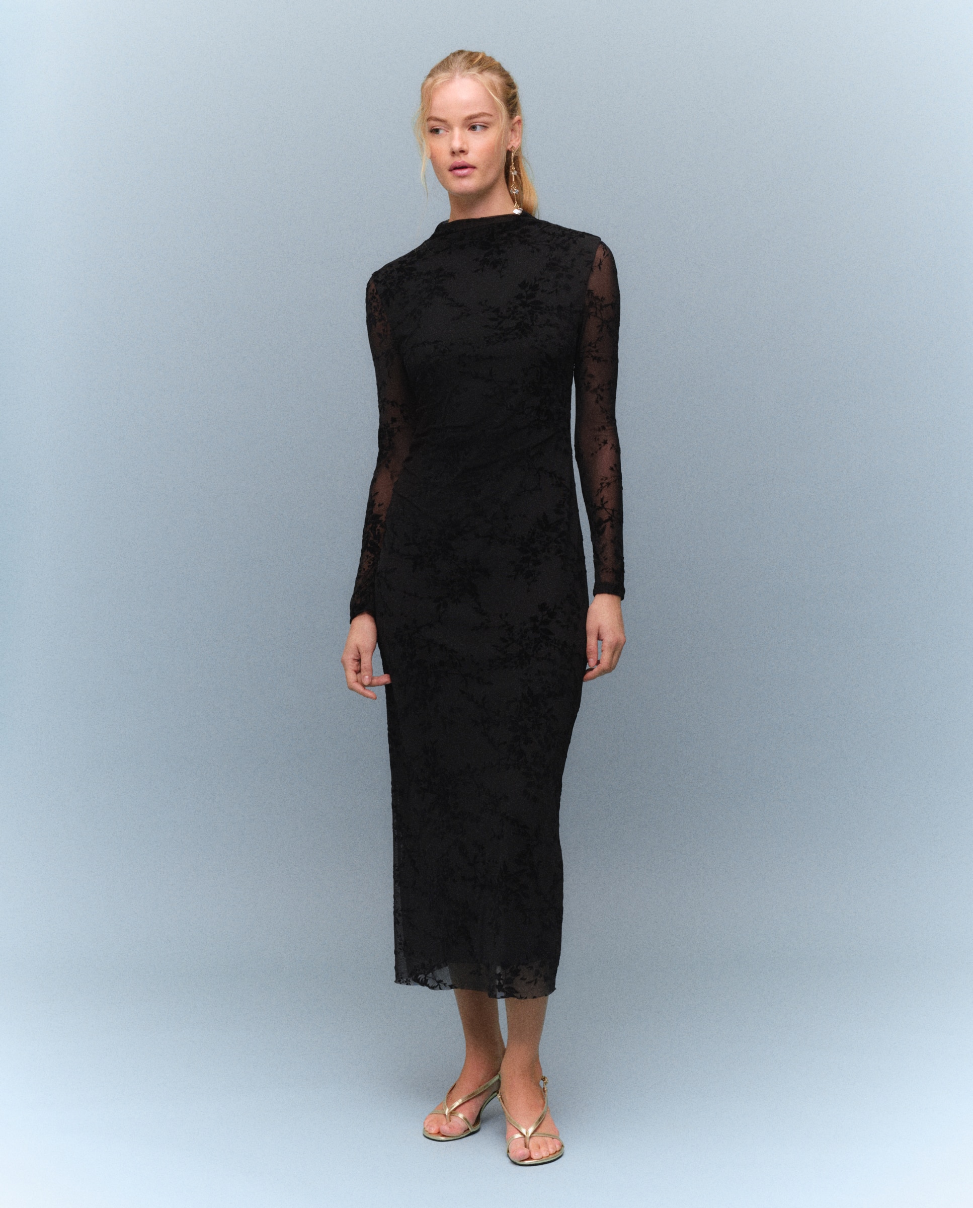 Vestido de mujer midi - Easy Wear - Negro Negro-2