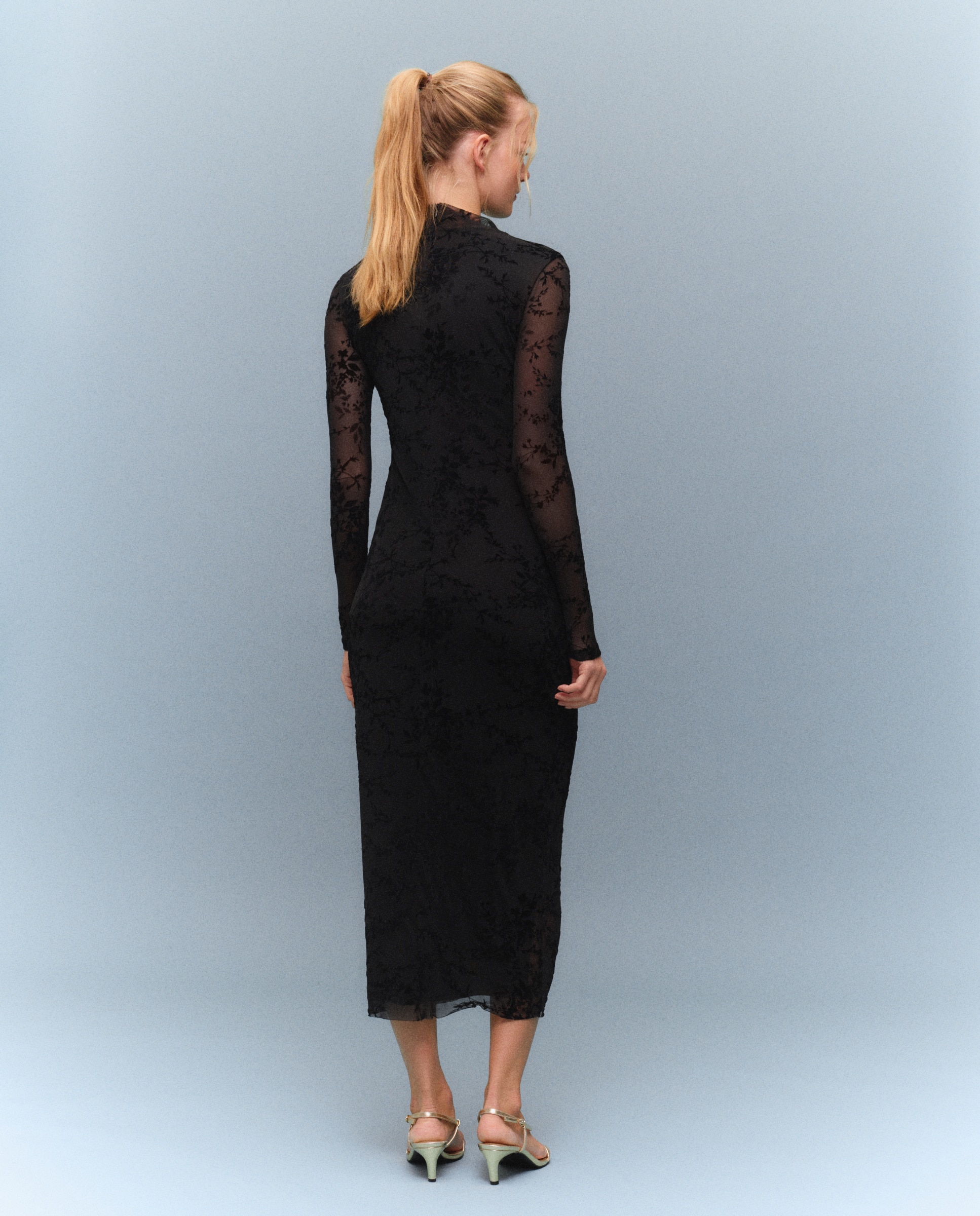 Vestido de mujer midi - Easy Wear - Negro Negro-3