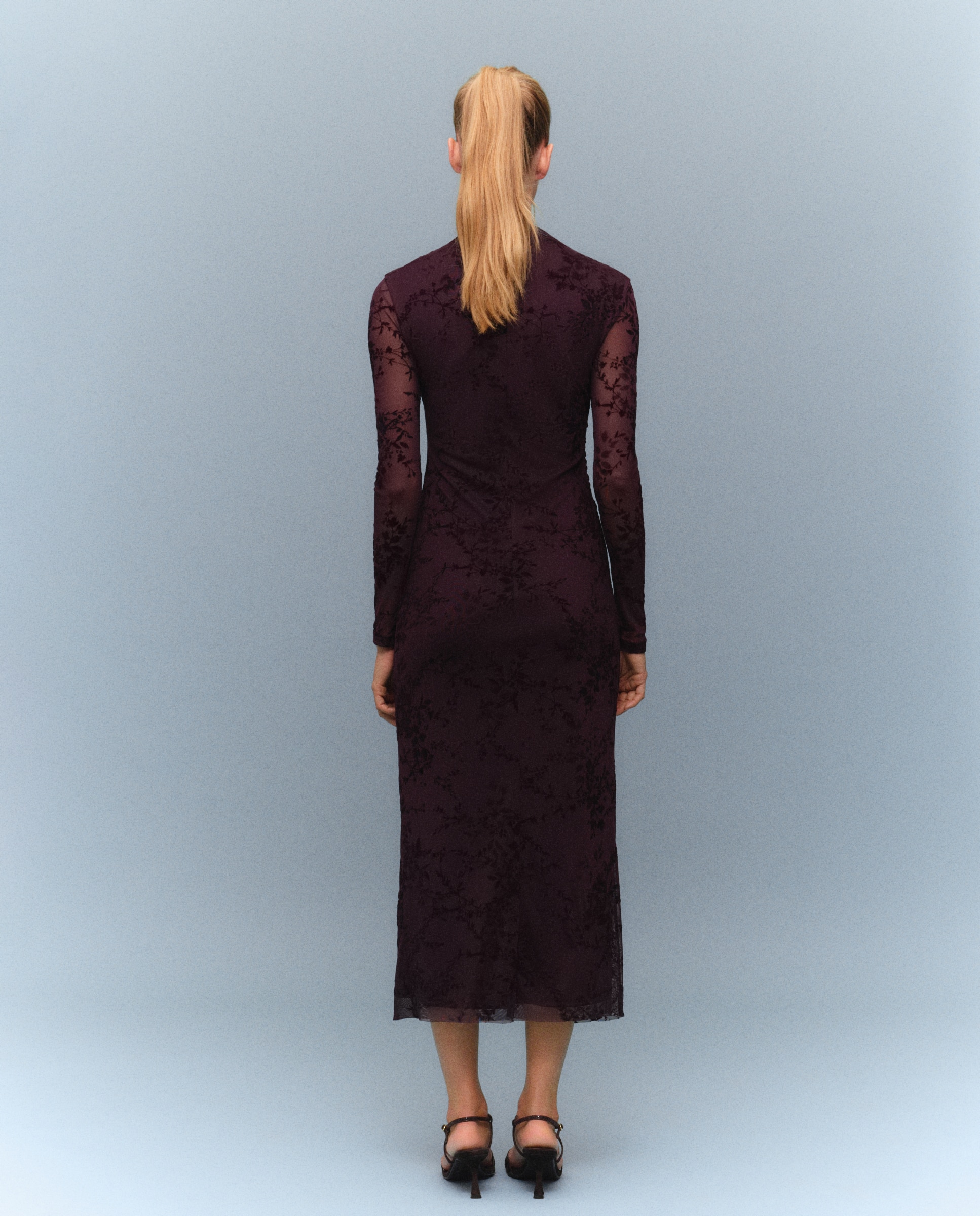 Vestido de mujer midi - Easy Wear - Burdeos Burdeos-3