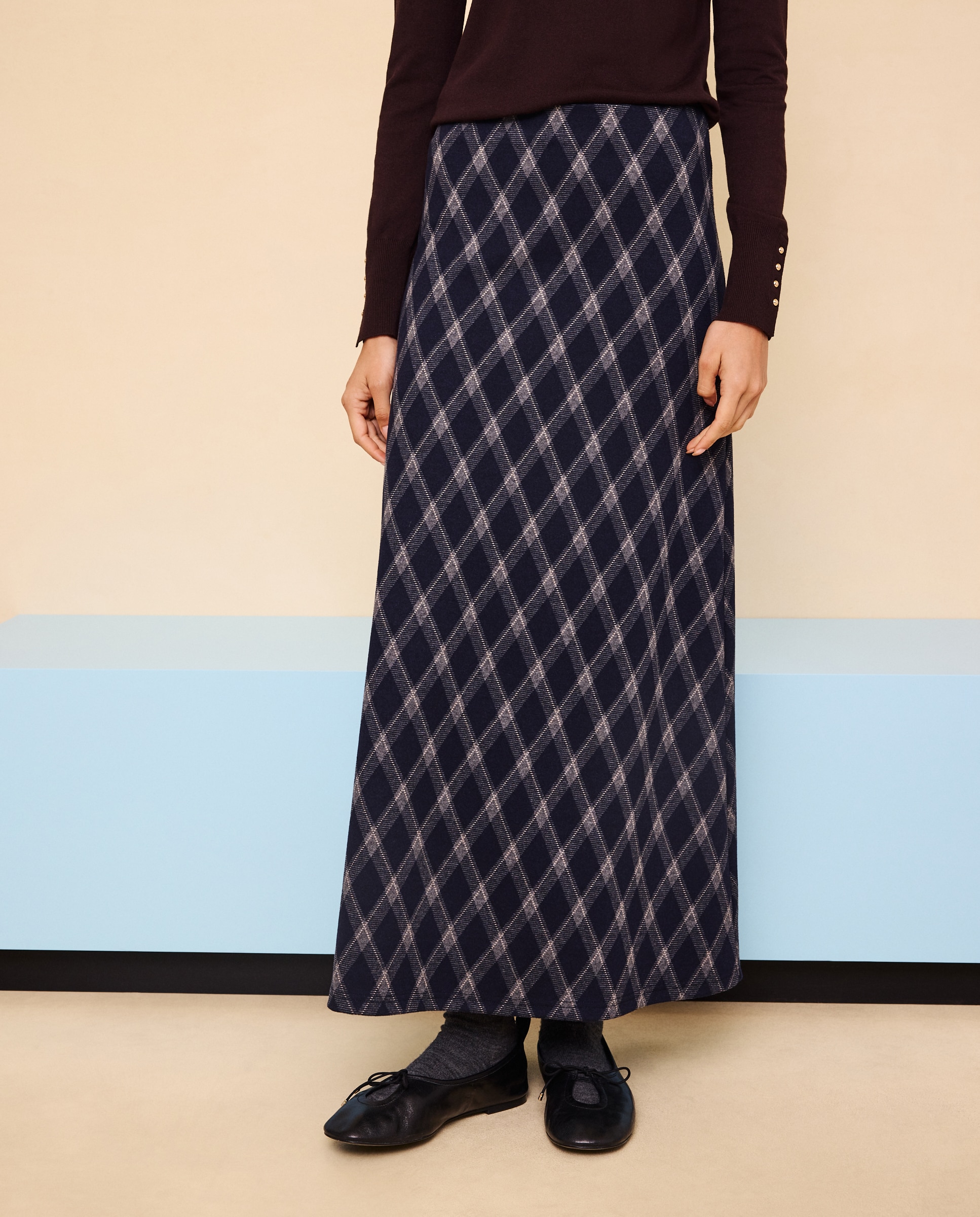 Falda midi - Easy Wear - Azul marino Azul marino-2