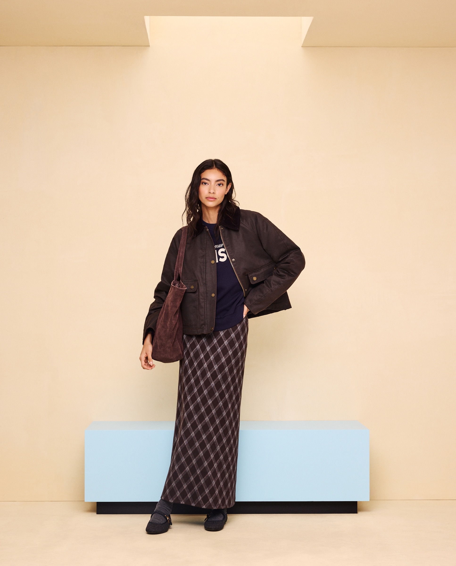 Falda midi - Easy Wear - Camel Camel-1