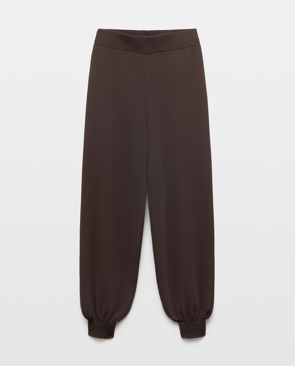 Imagen 0 de Pantalón bombacho de punto de mujer 560 Oliva
