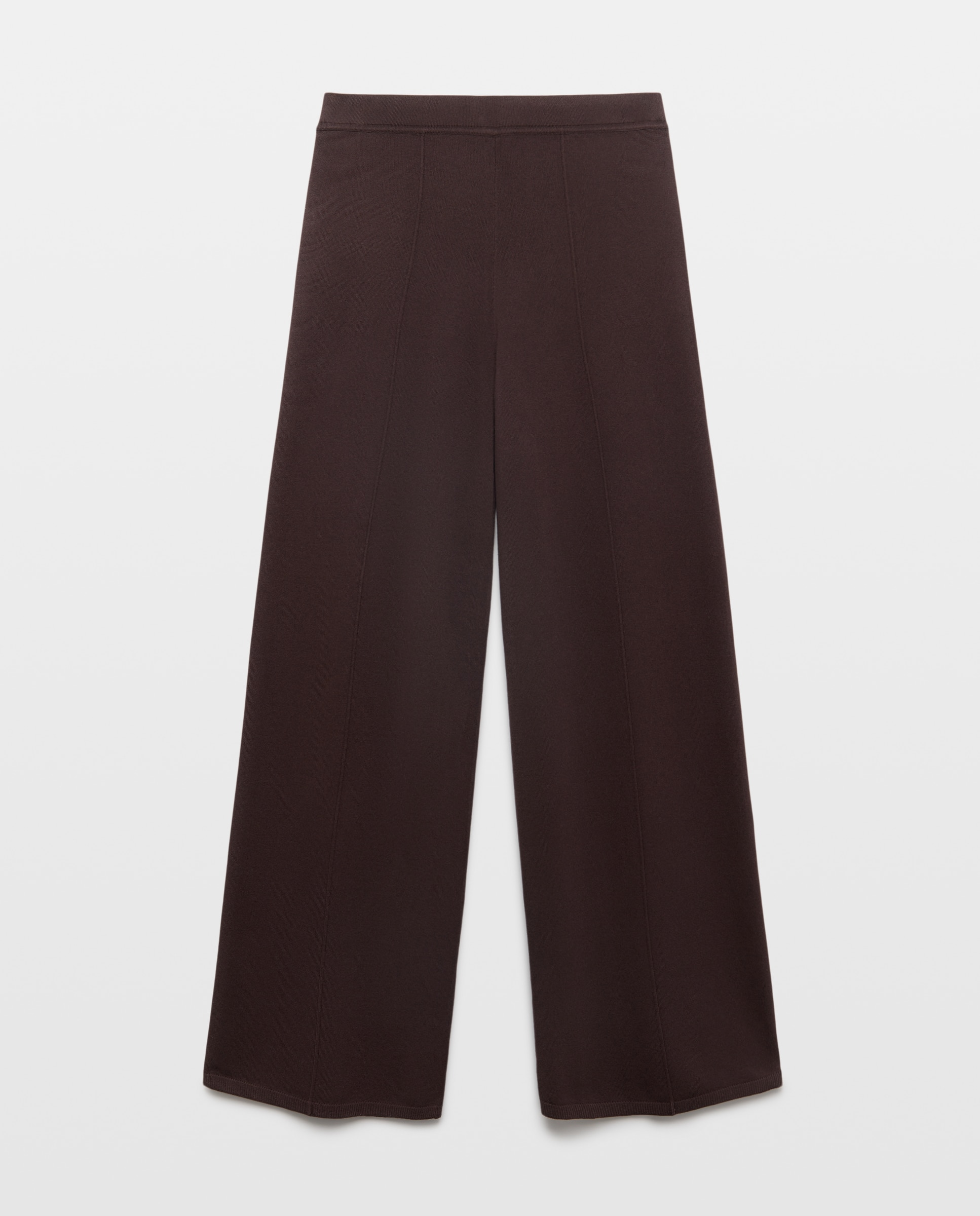 Pantalón de mujer de punto pata ancha. - Easy Wear - Marrón Marrón-4