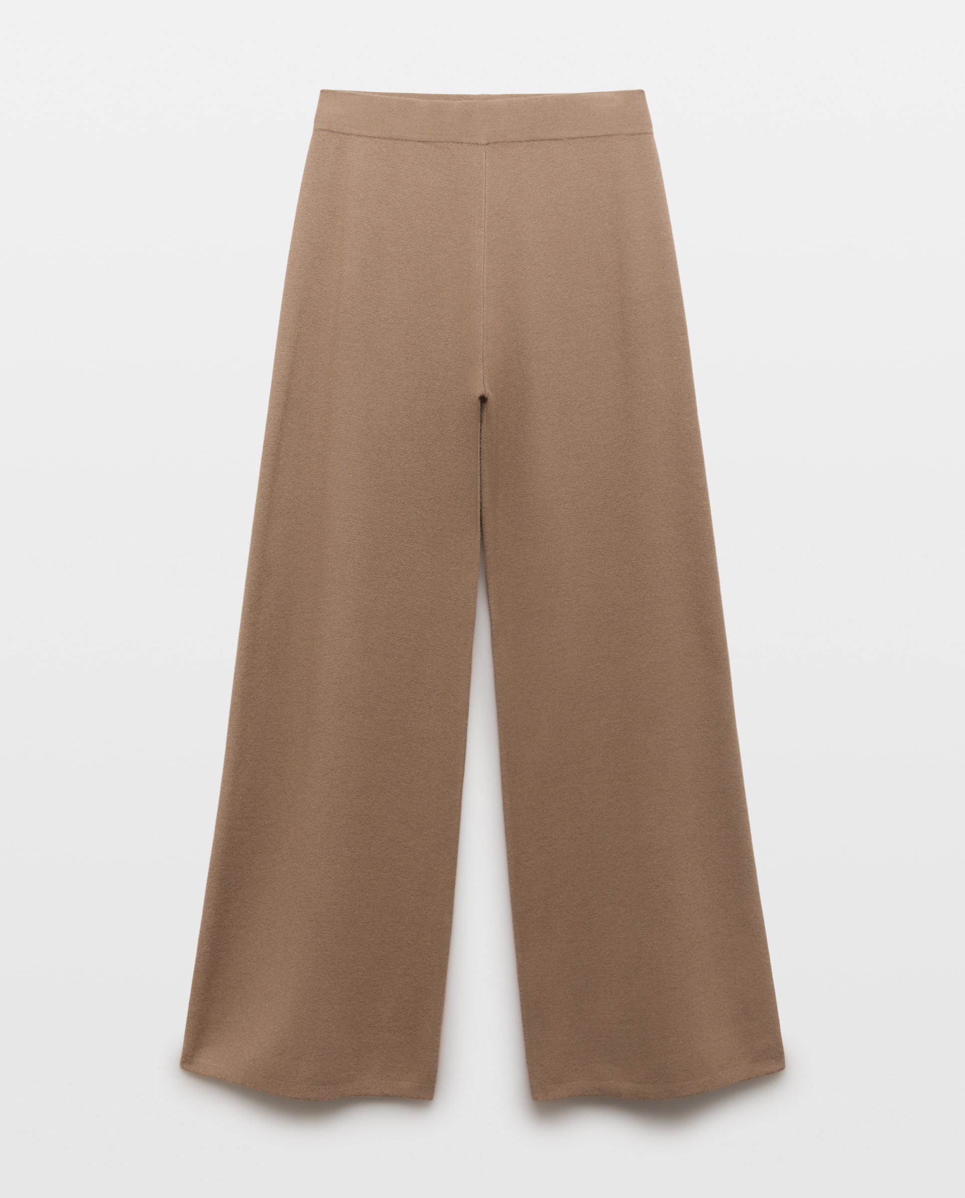 Pantalón de punto con pata ancha de mujer - Easy Wear - Visón oscuro Visón oscuro-4
