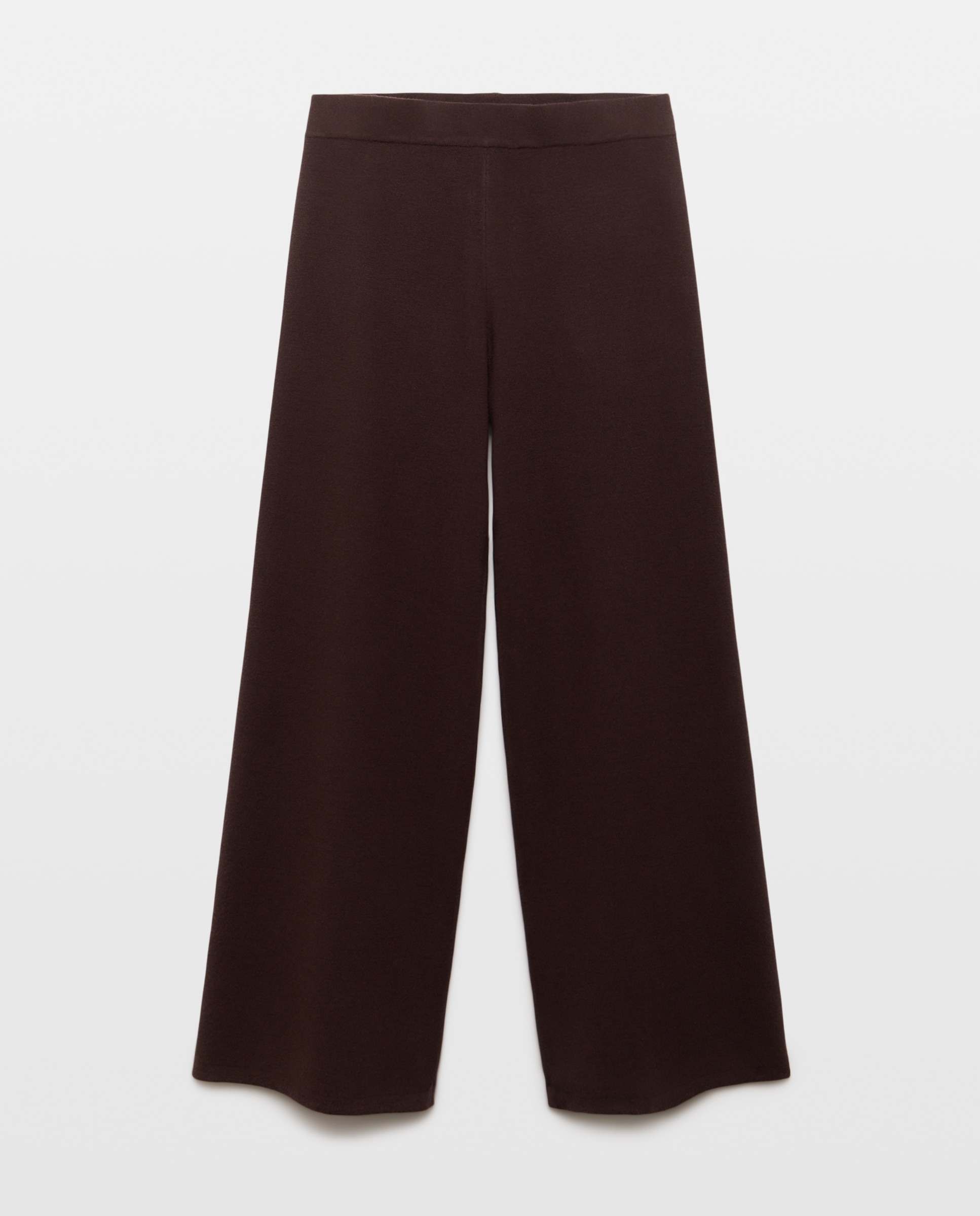 Pantalón de punto con pata ancha de mujer - Easy Wear - Marrón Marrón-4