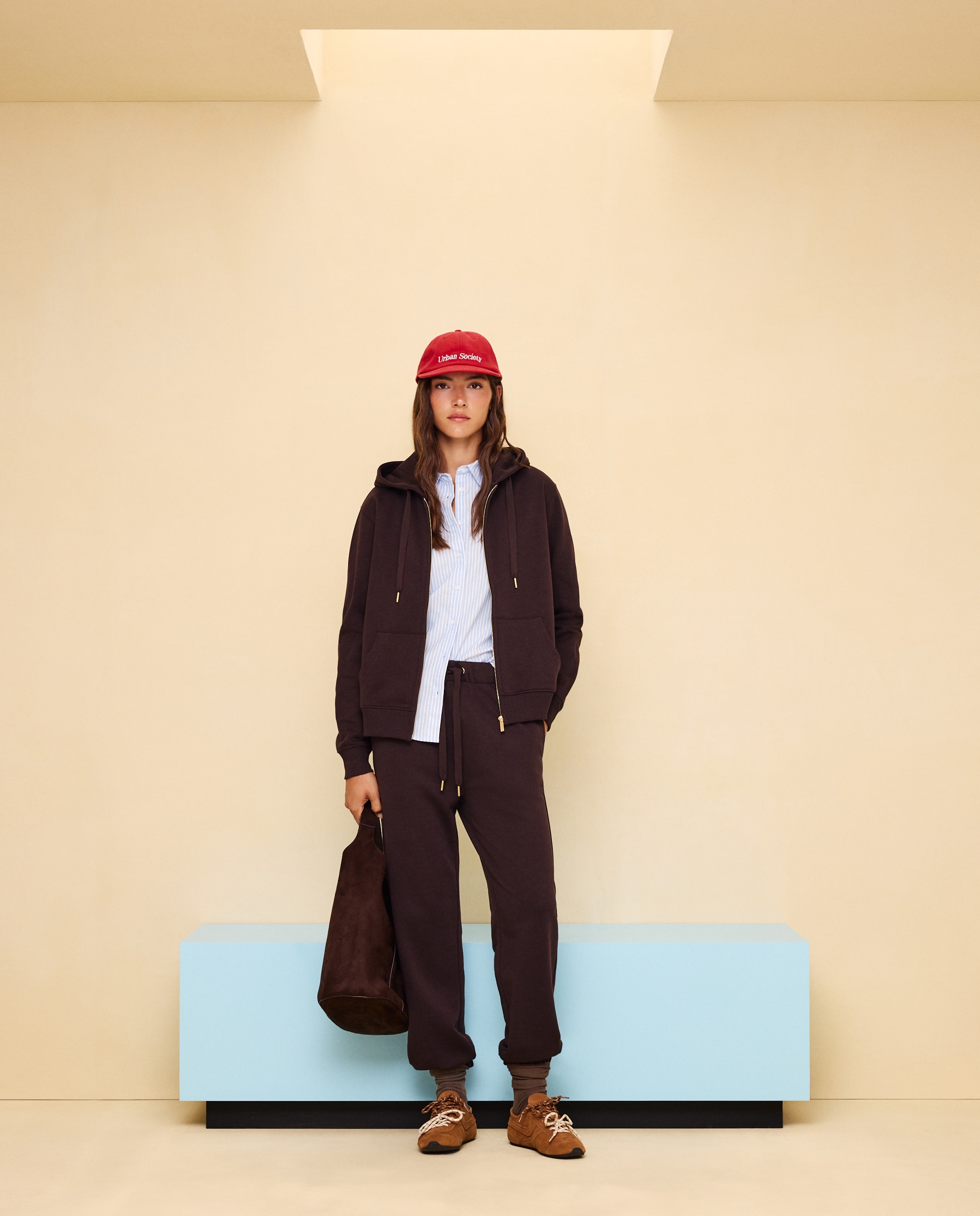Sudadera chaqueta de mujer - Easy Wear - Marrón Marrón-2