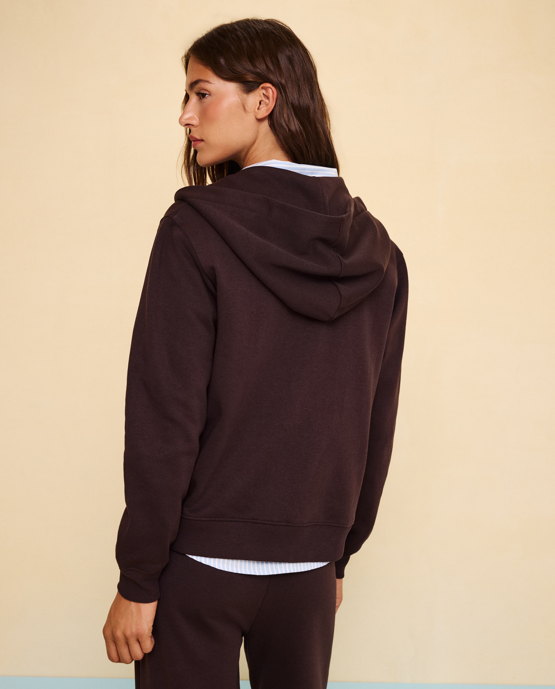 Sudadera chaqueta de mujer - Easy Wear - Marrón Marrón-3