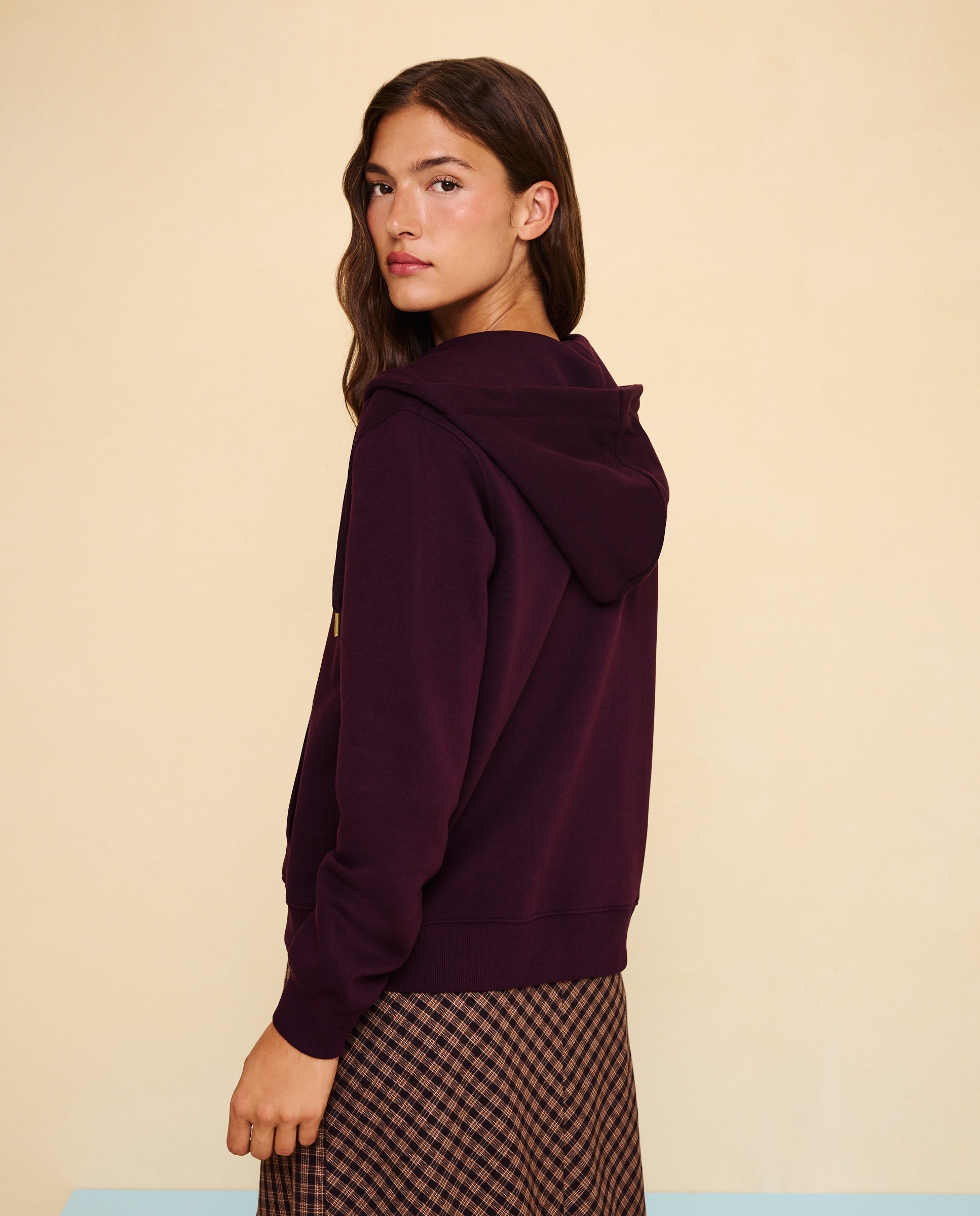 Sudadera chaqueta de mujer - Easy Wear - Ciruela Ciruela-3