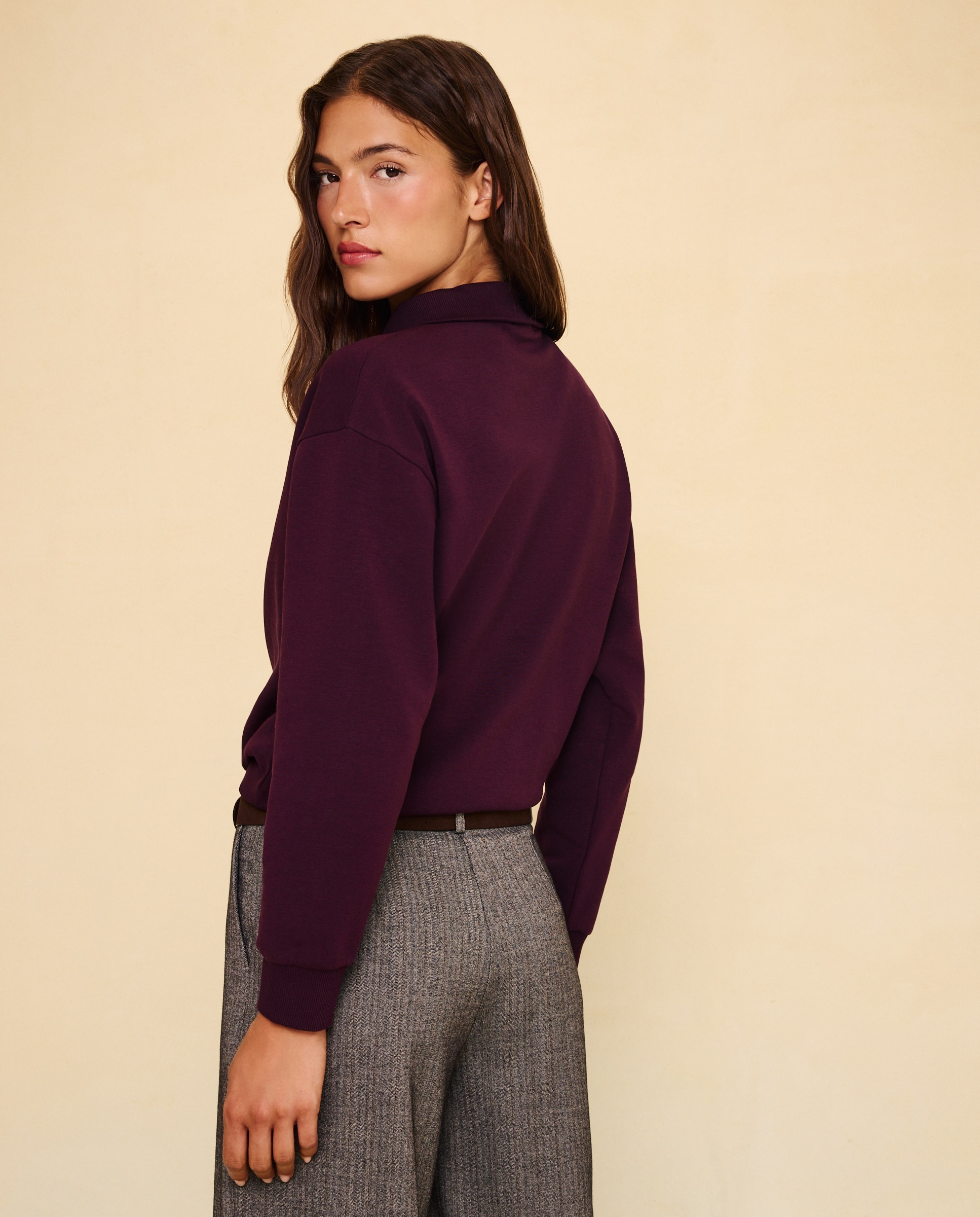 Sudadera cremallera de mujer - Easy Wear - Ciruela Ciruela-3