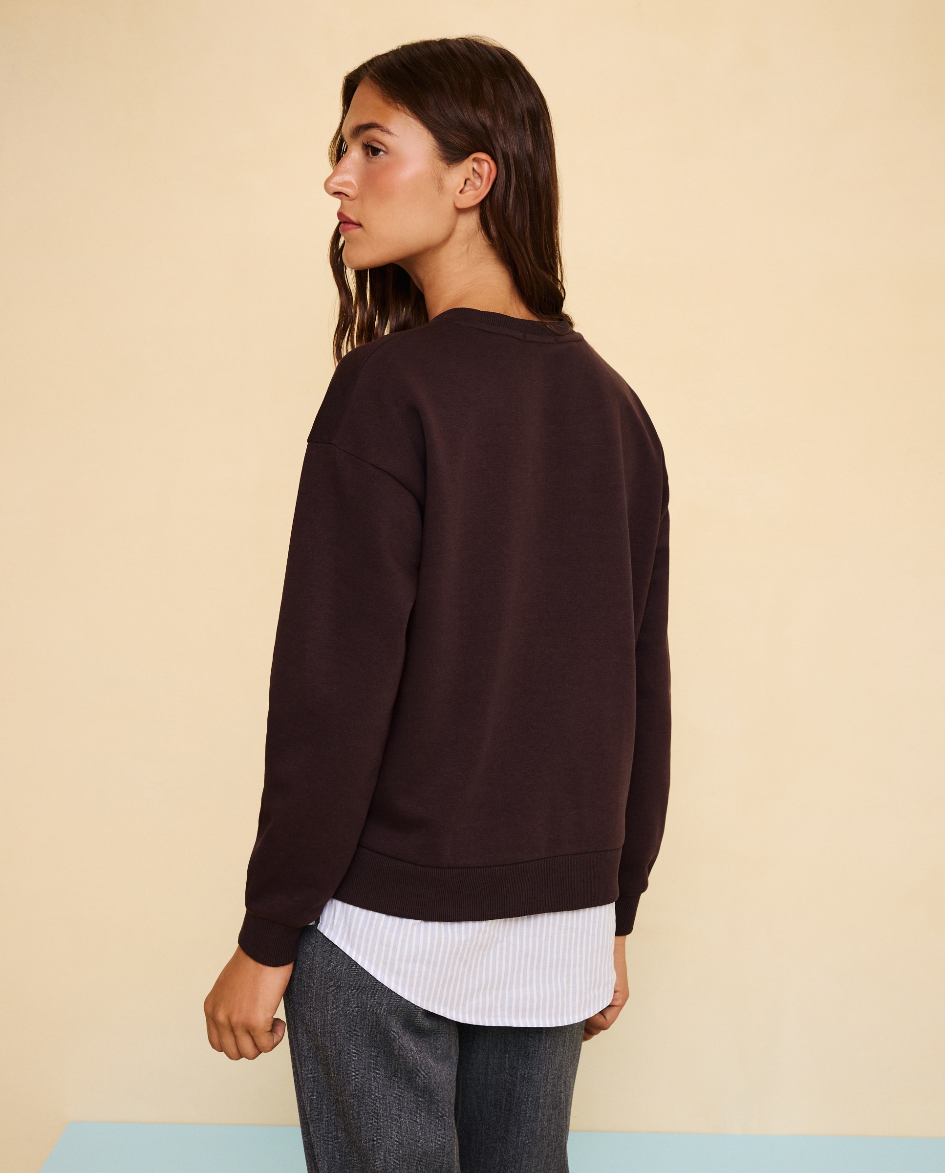 Sweatshirt de Popelina Ameixa-3