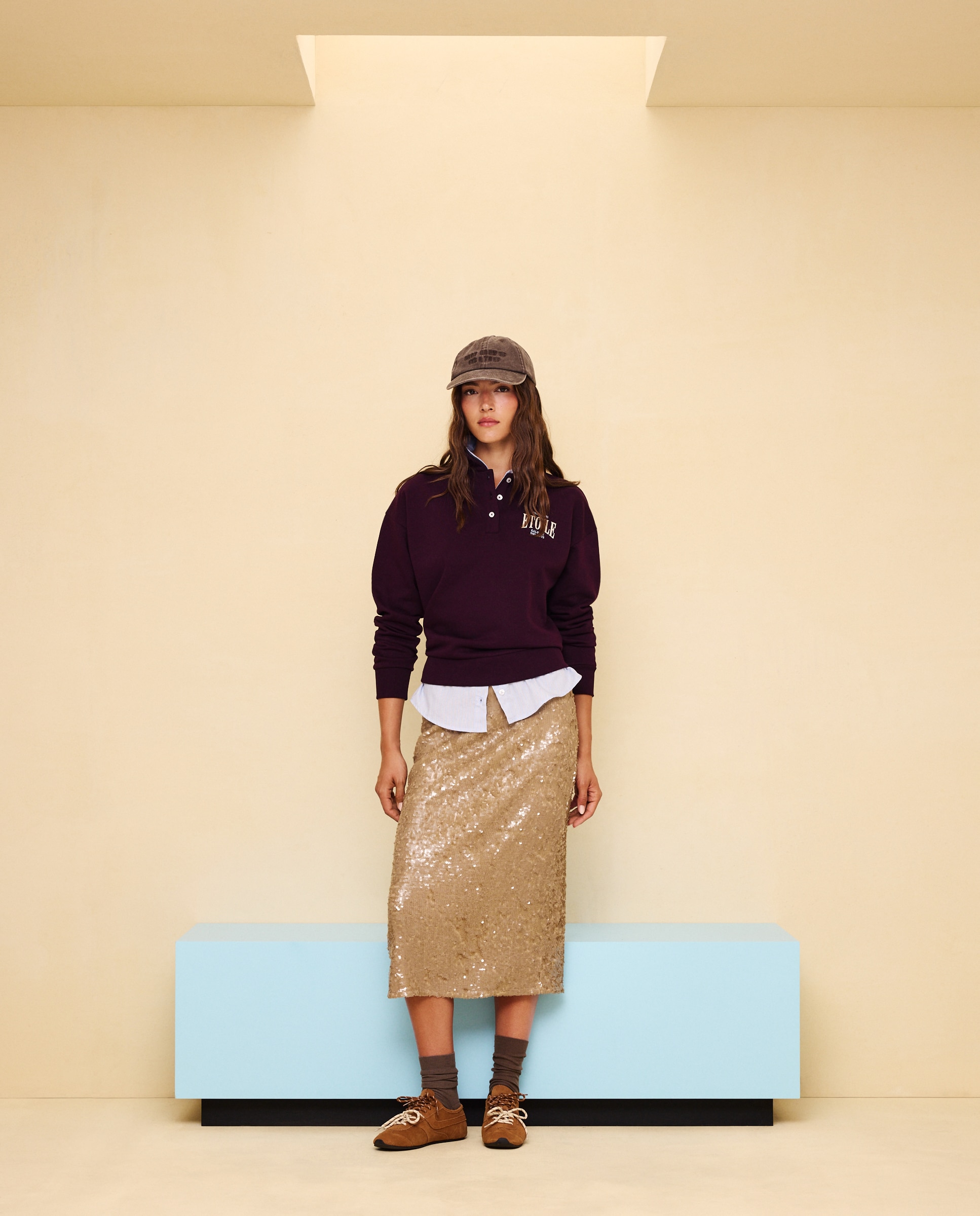 Sweatshirt Tipo Polo Ameixa-2
