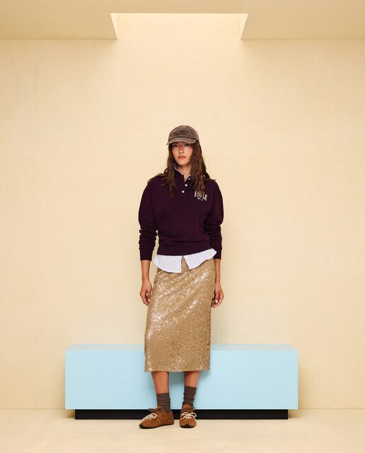 Imagen 1 de Sudadera polo de mujer Ciruela