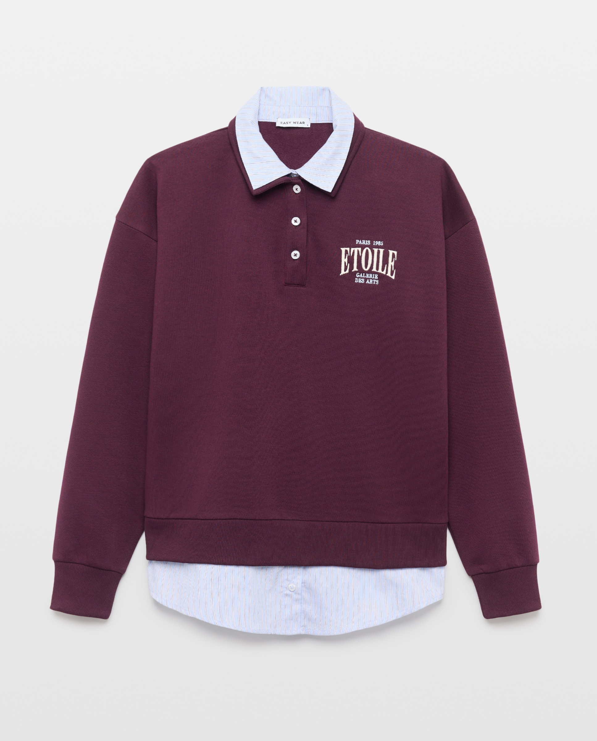 Sweatshirt Tipo Polo Ameixa-4