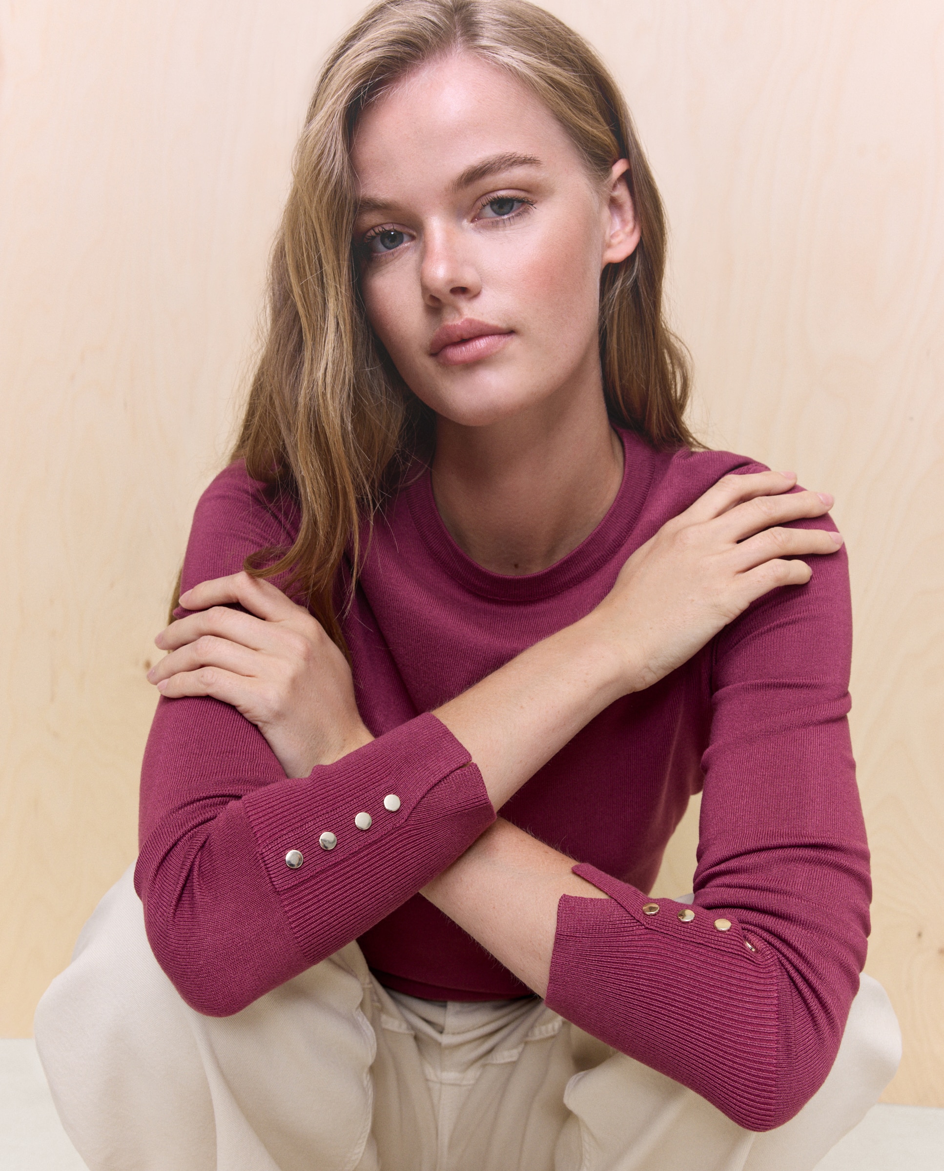 Camisola de malha 230 Rosa Escuro-1