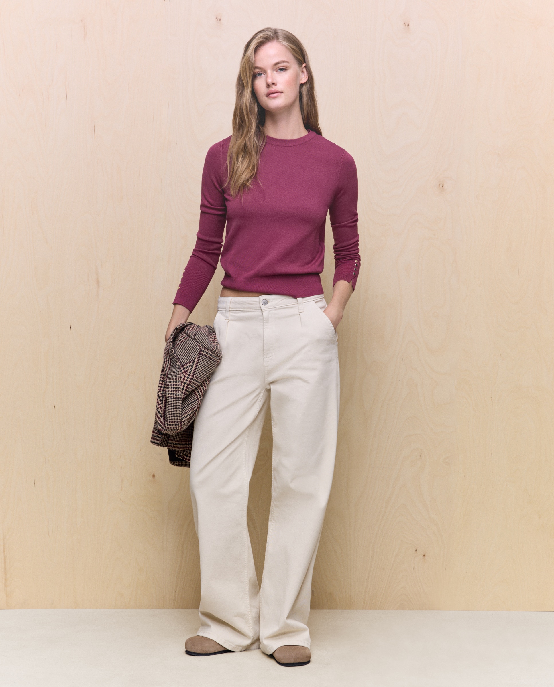 Camisola de malha 230 Rosa Escuro-4