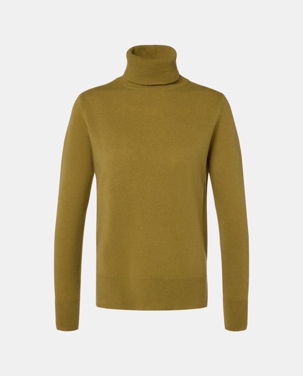 Camisola de Malha Lisa com Gola Alta 371 Óleo-5