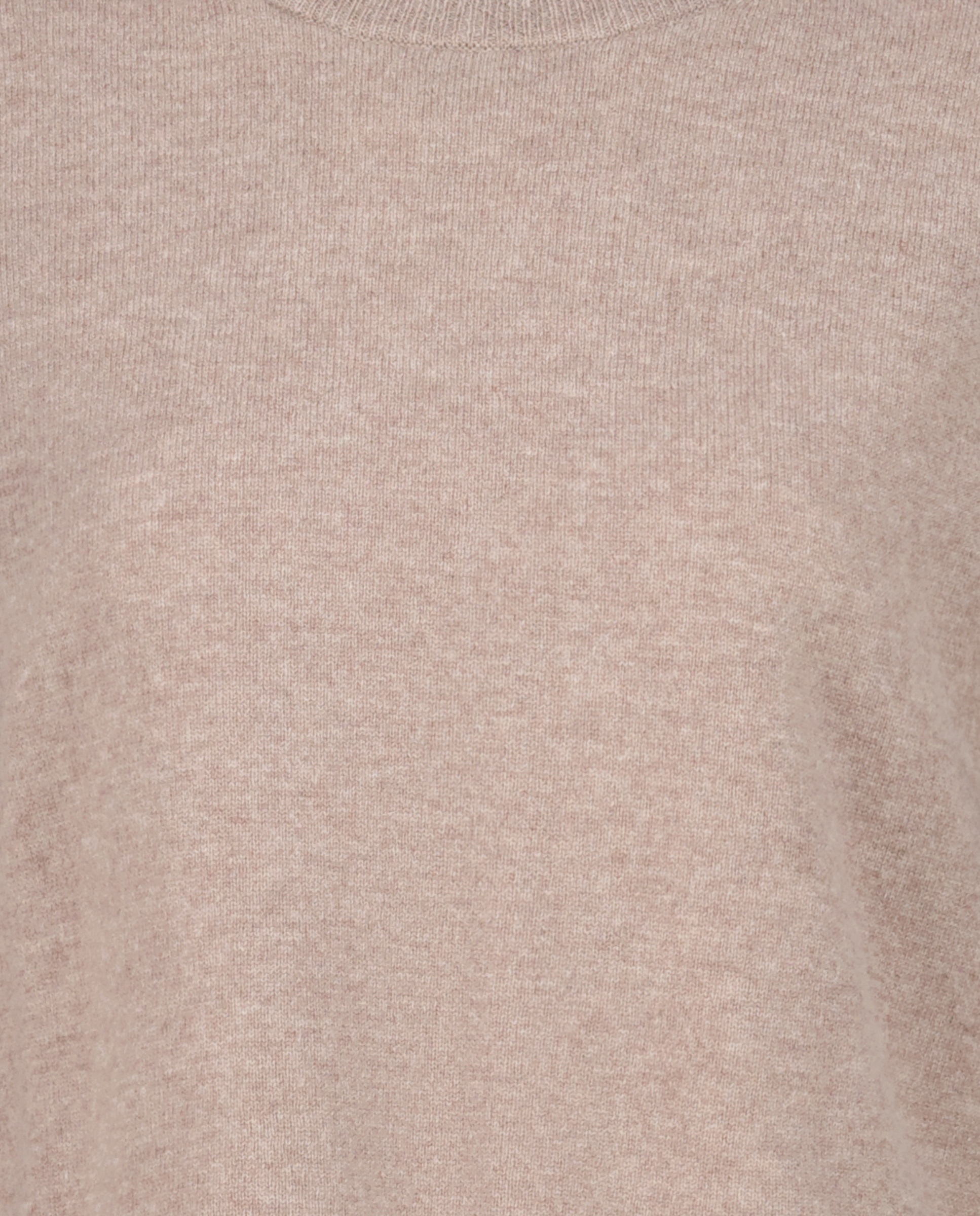 Camisola de Malha Lisa com Decote Redondo Castanho-6