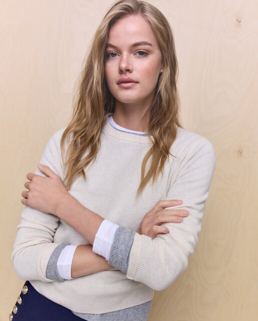 Imagem 0 de Camisola de Malha Lisa com Decote Redondo