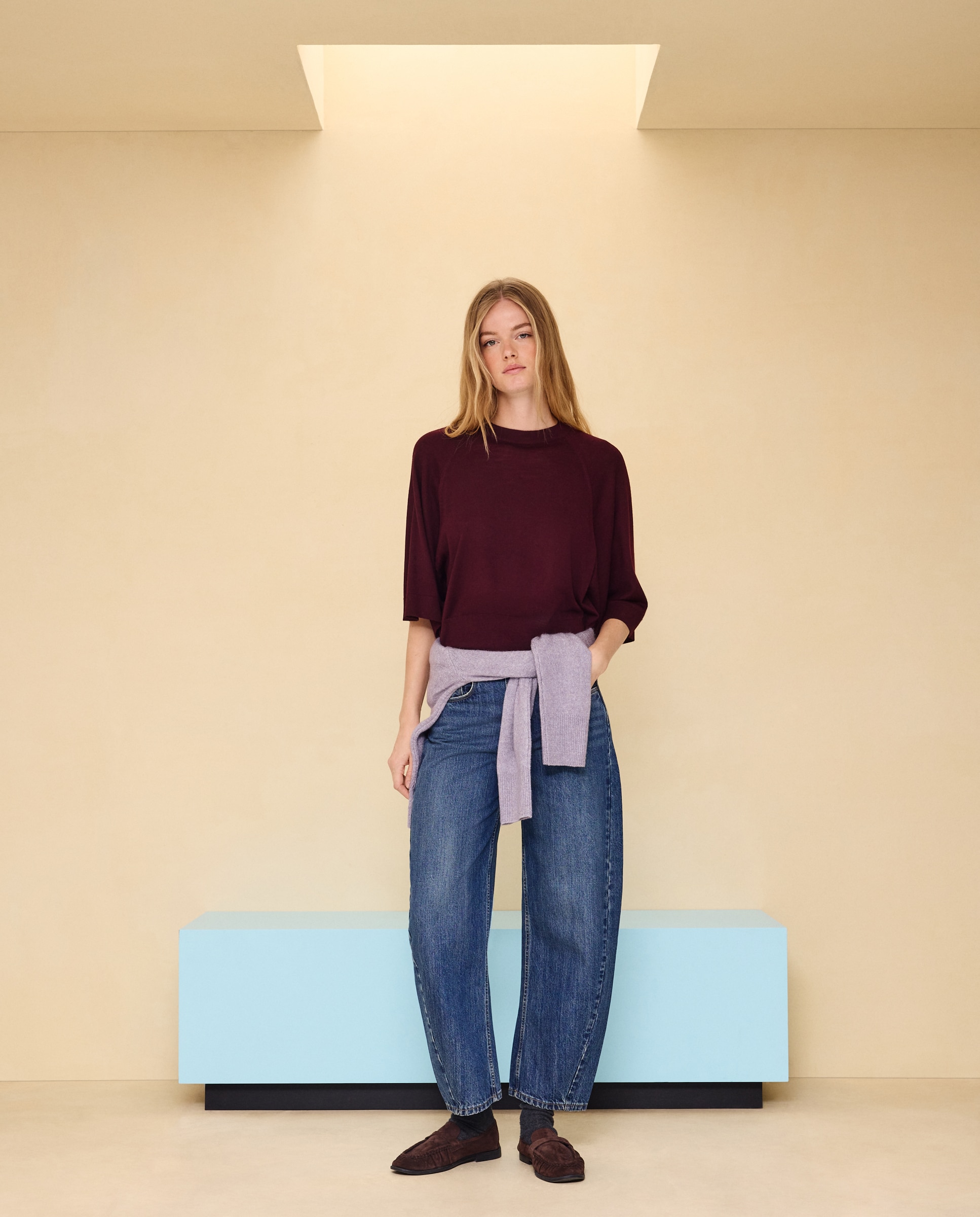 Jersey de mujer manga ancha con lana - Easy Wear - Burdeos Burdeos-1