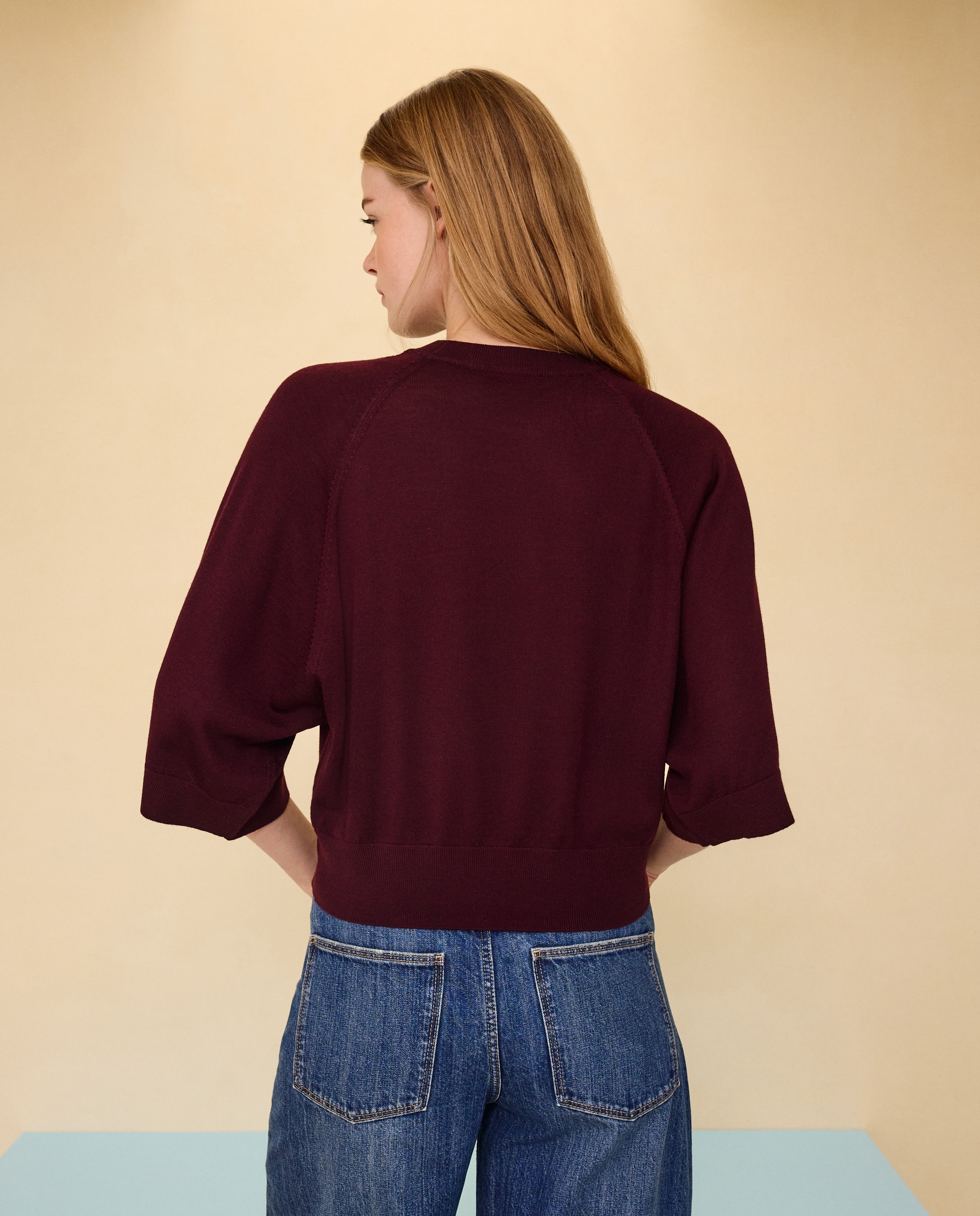 Jersey de mujer manga ancha con lana - Easy Wear - Burdeos Burdeos-3