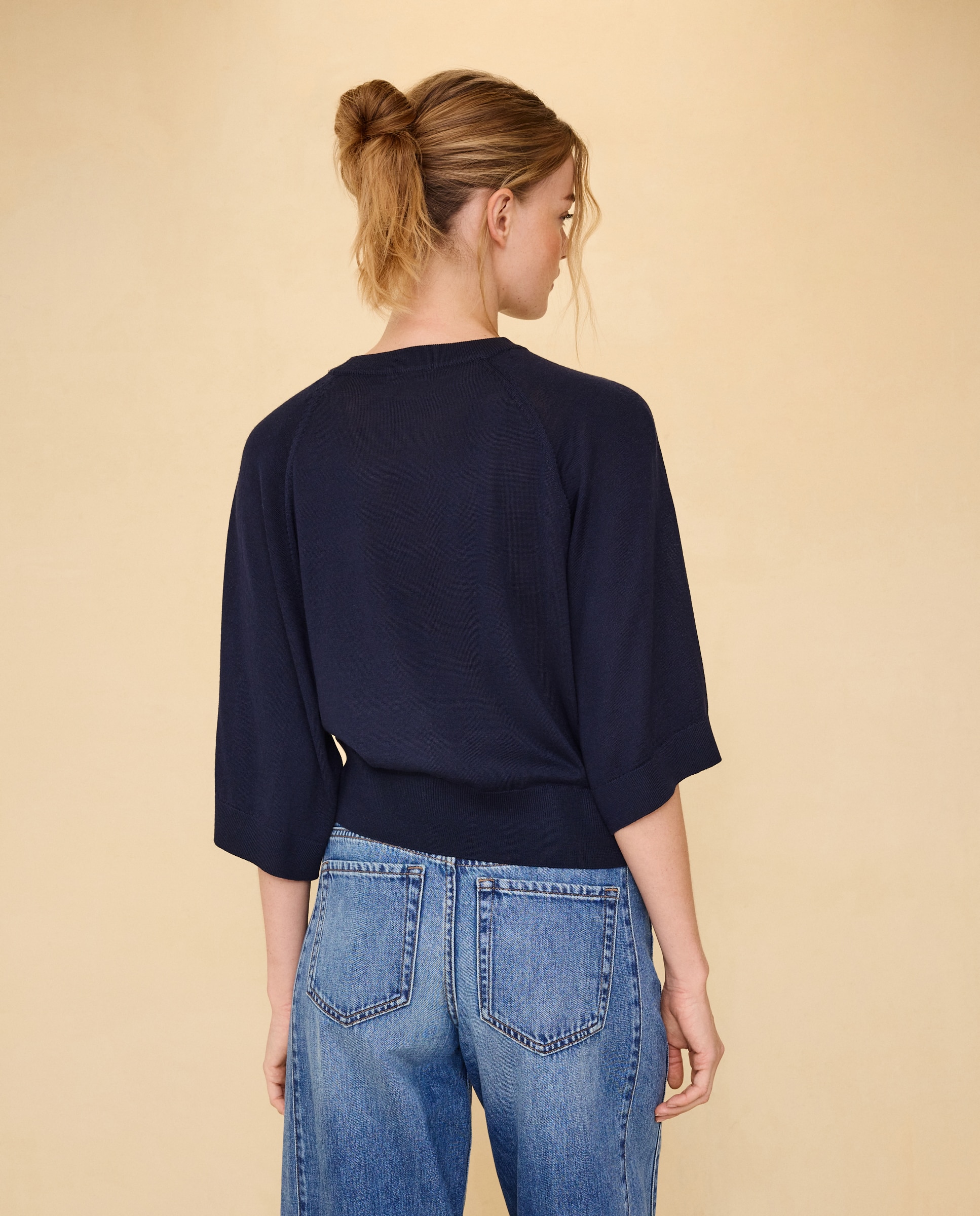 Jersey de mujer manga ancha con lana - Easy Wear - Azul marino Azul marino-3