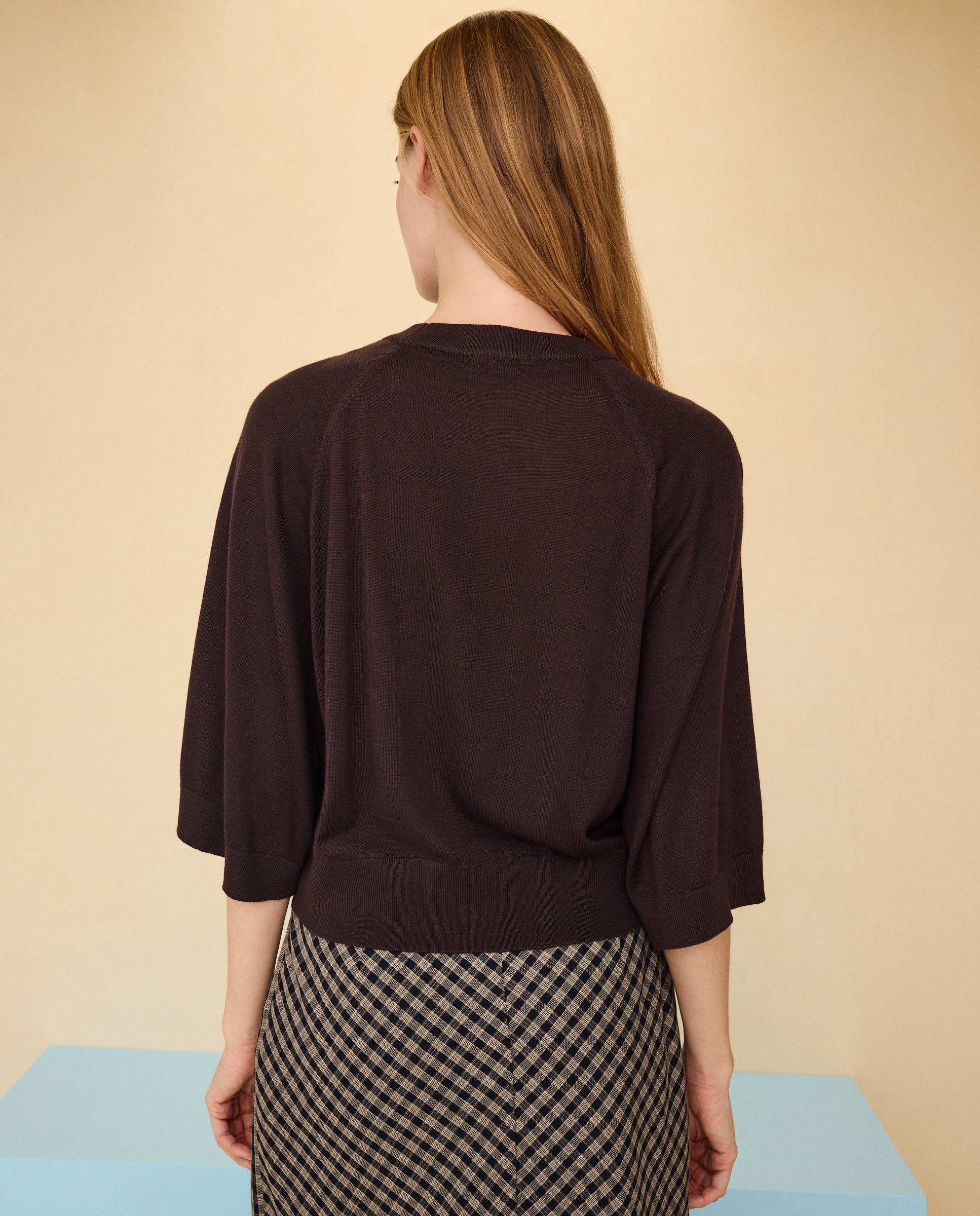 Jersey de mujer manga ancha con lana - Easy Wear - Marrón Marrón-3