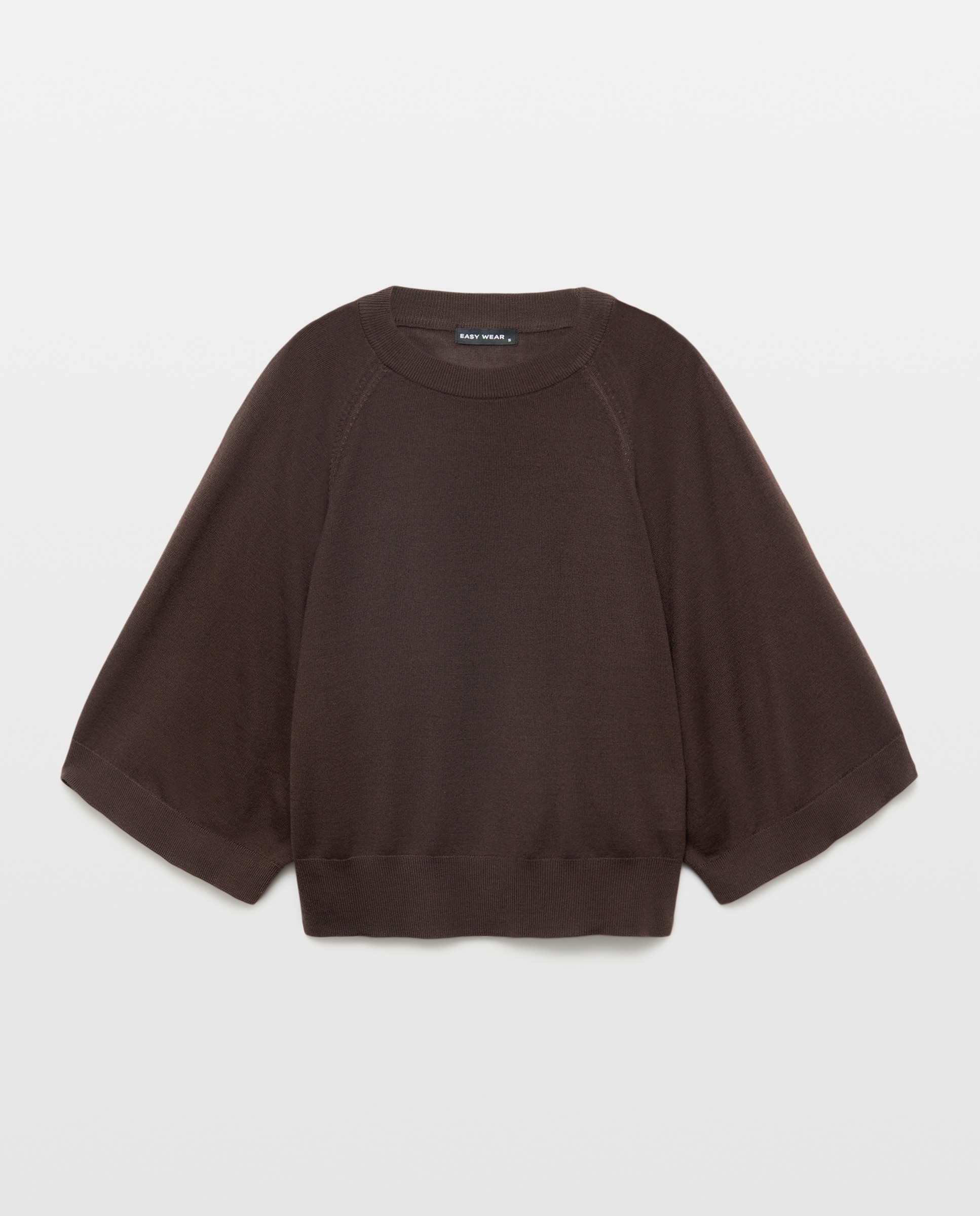 Jersey de mujer manga ancha con lana - Easy Wear - Marrón Marrón-4