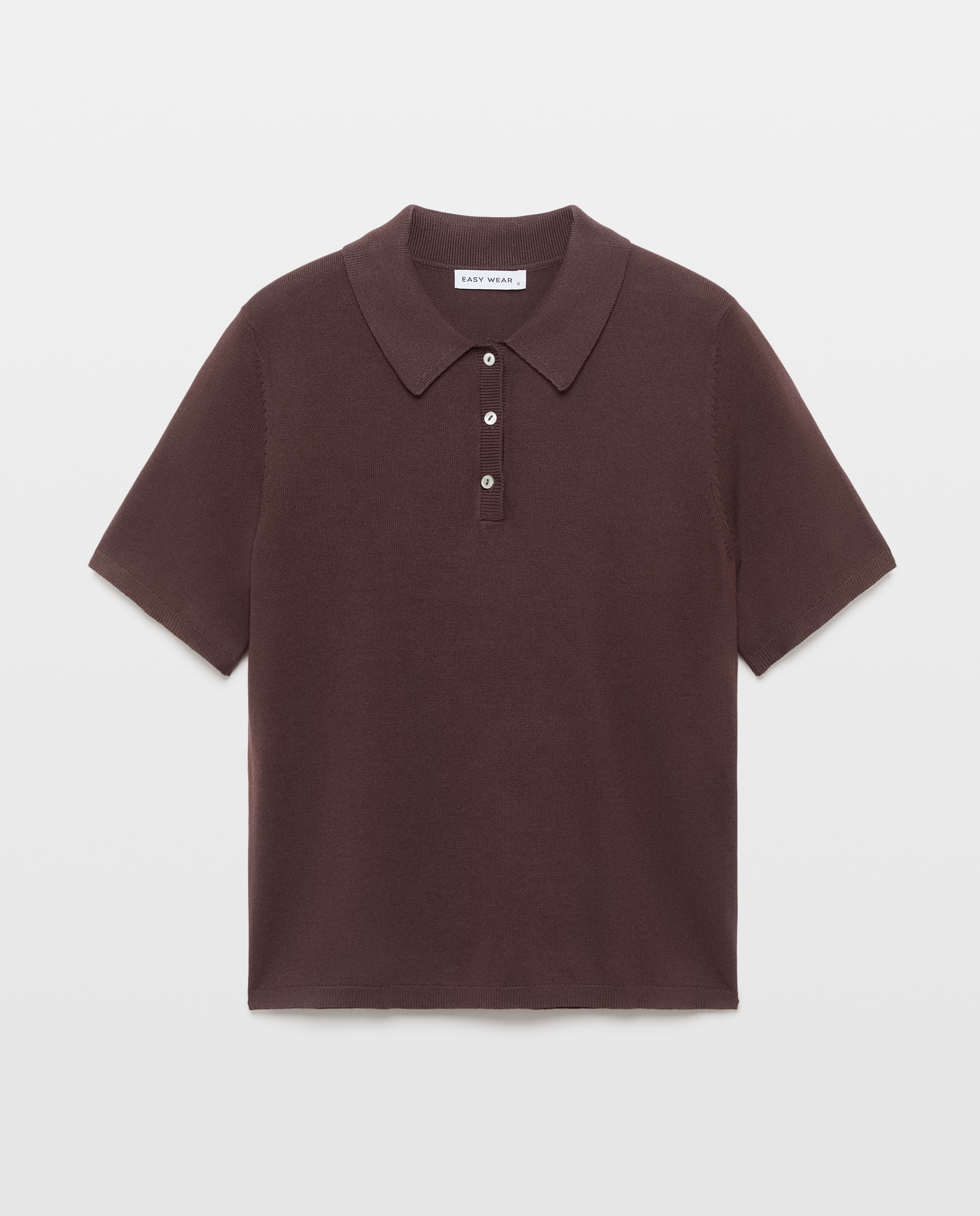 Jersey cuello polo manga corta de mujer - Easy Wear - Marrón Marrón-4