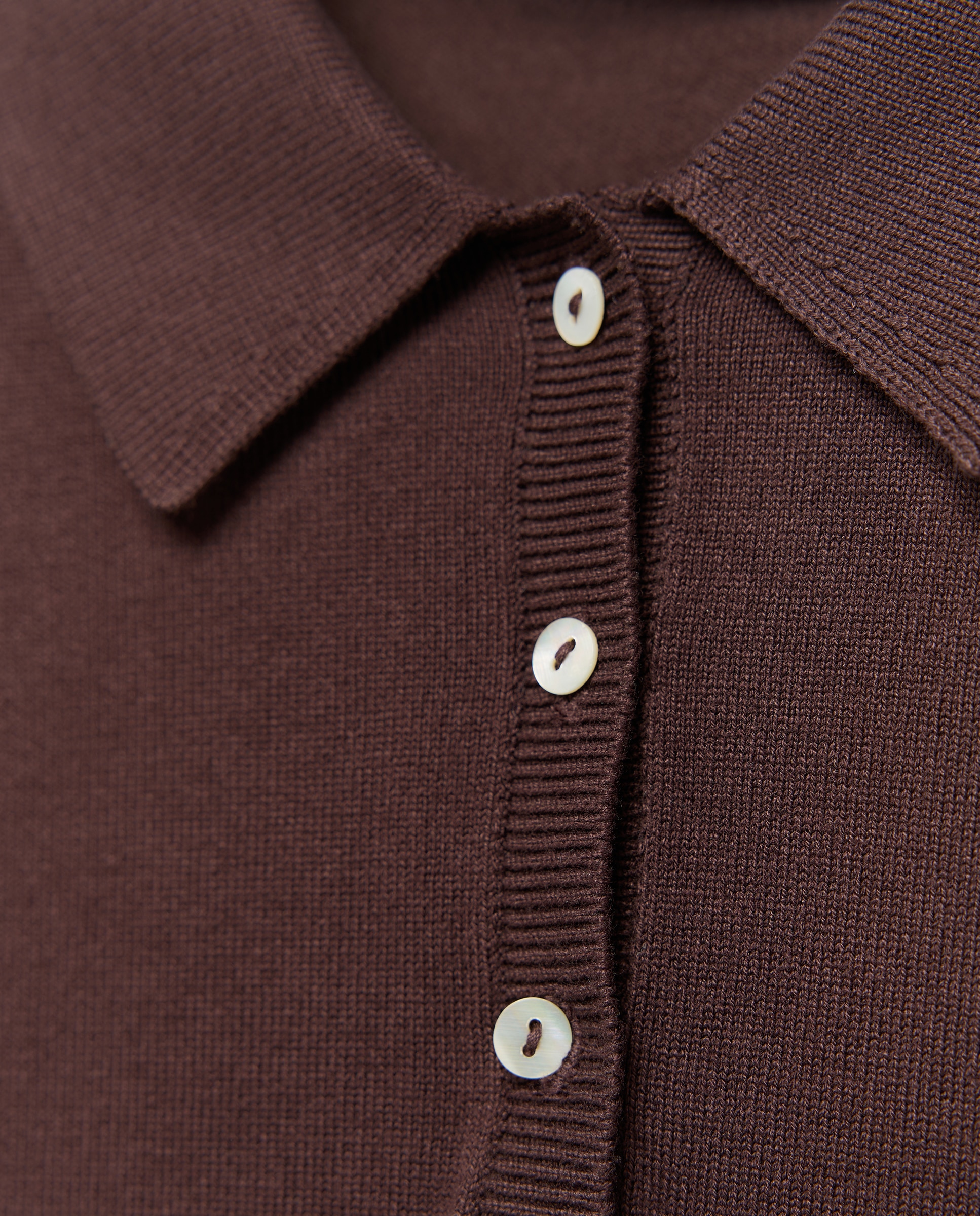 Jersey cuello polo manga corta de mujer - Easy Wear - Marrón Marrón-5
