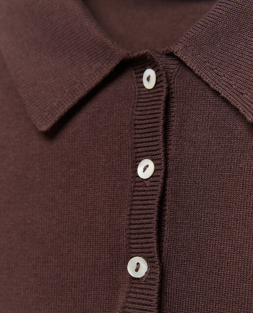 Jersey cuello polo manga corta de mujer