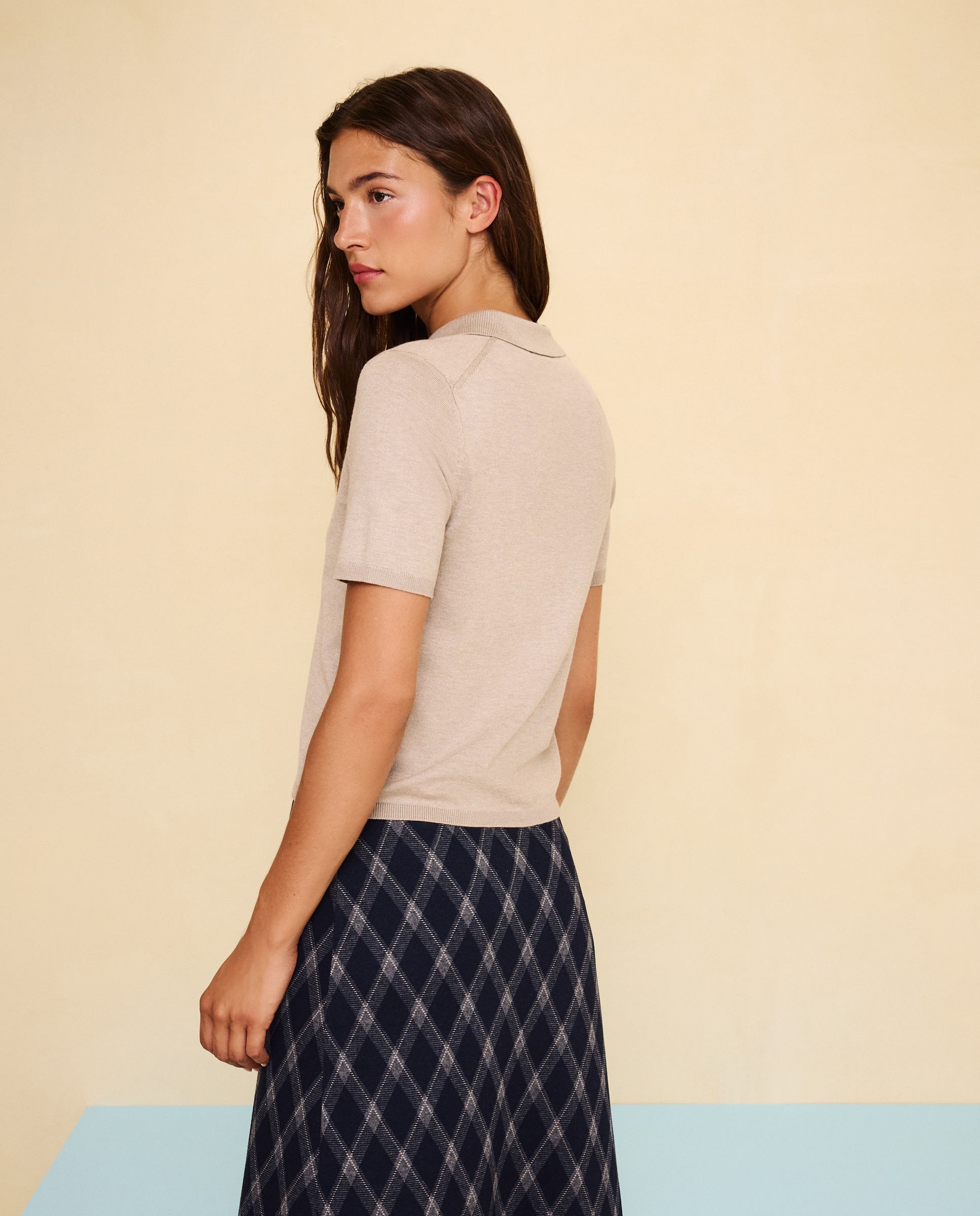 Jersey cuello polo manga corta de mujer - Easy Wear - 850 Piedra 850 Piedra-3