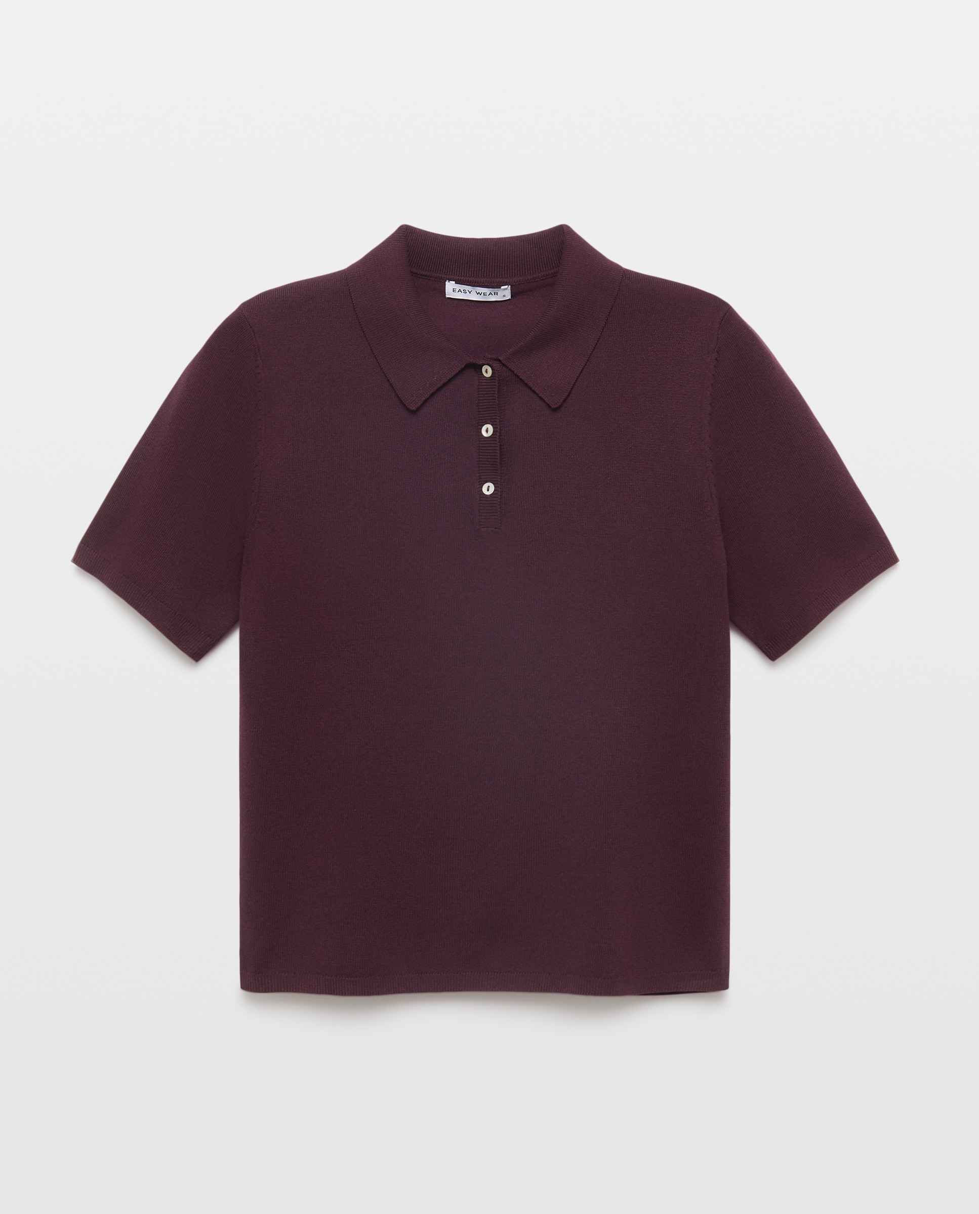 Jersey cuello polo manga corta de mujer - Easy Wear - Ciruela Ciruela-4