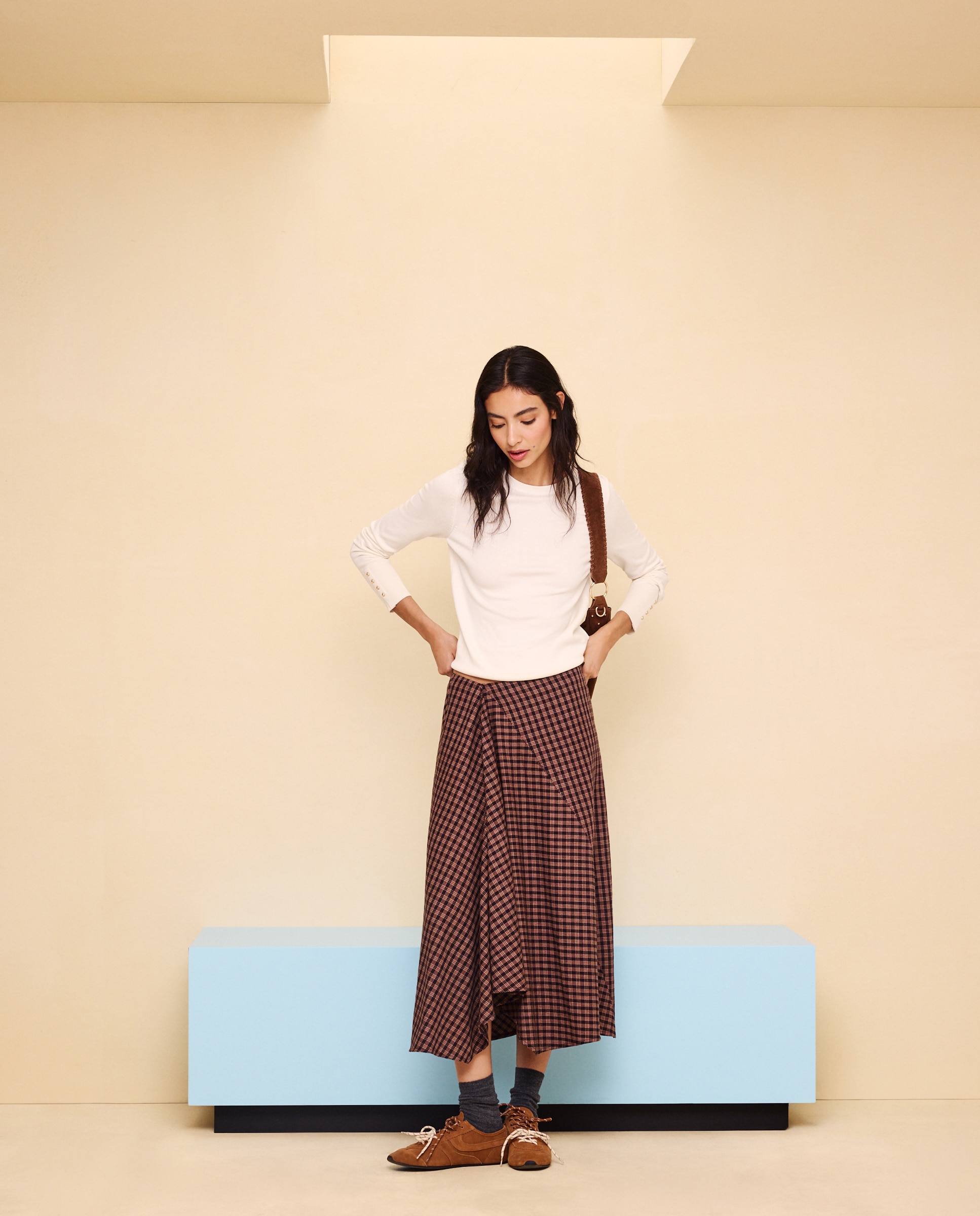 Jersey cuello redondo con detalle de botones en puño de mujer - Easy Wear - 120 Crudo 120 Crudo-2
