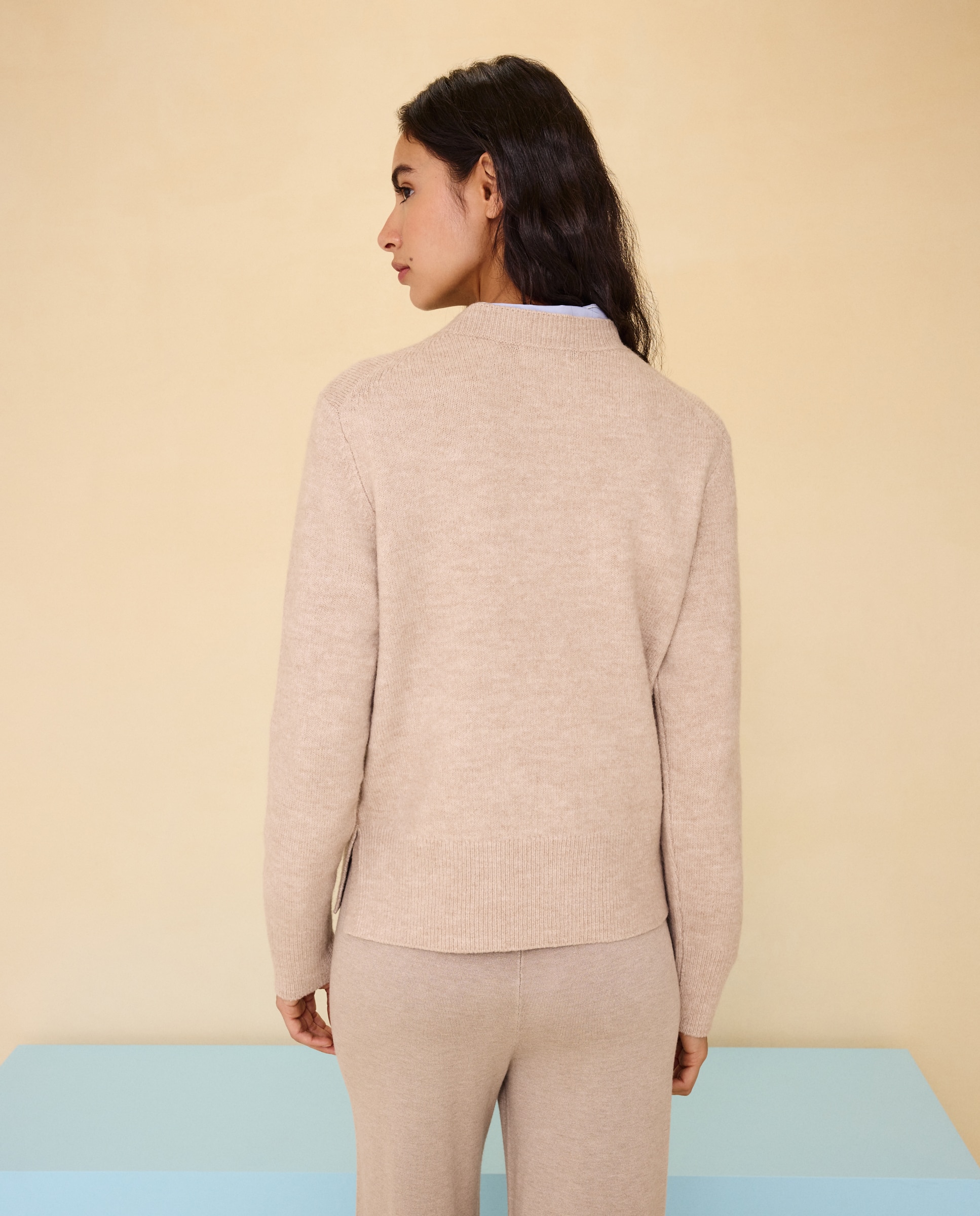 Jersey cuello redondo soft de mujer - Easy Wear - Tostado Tostado-2