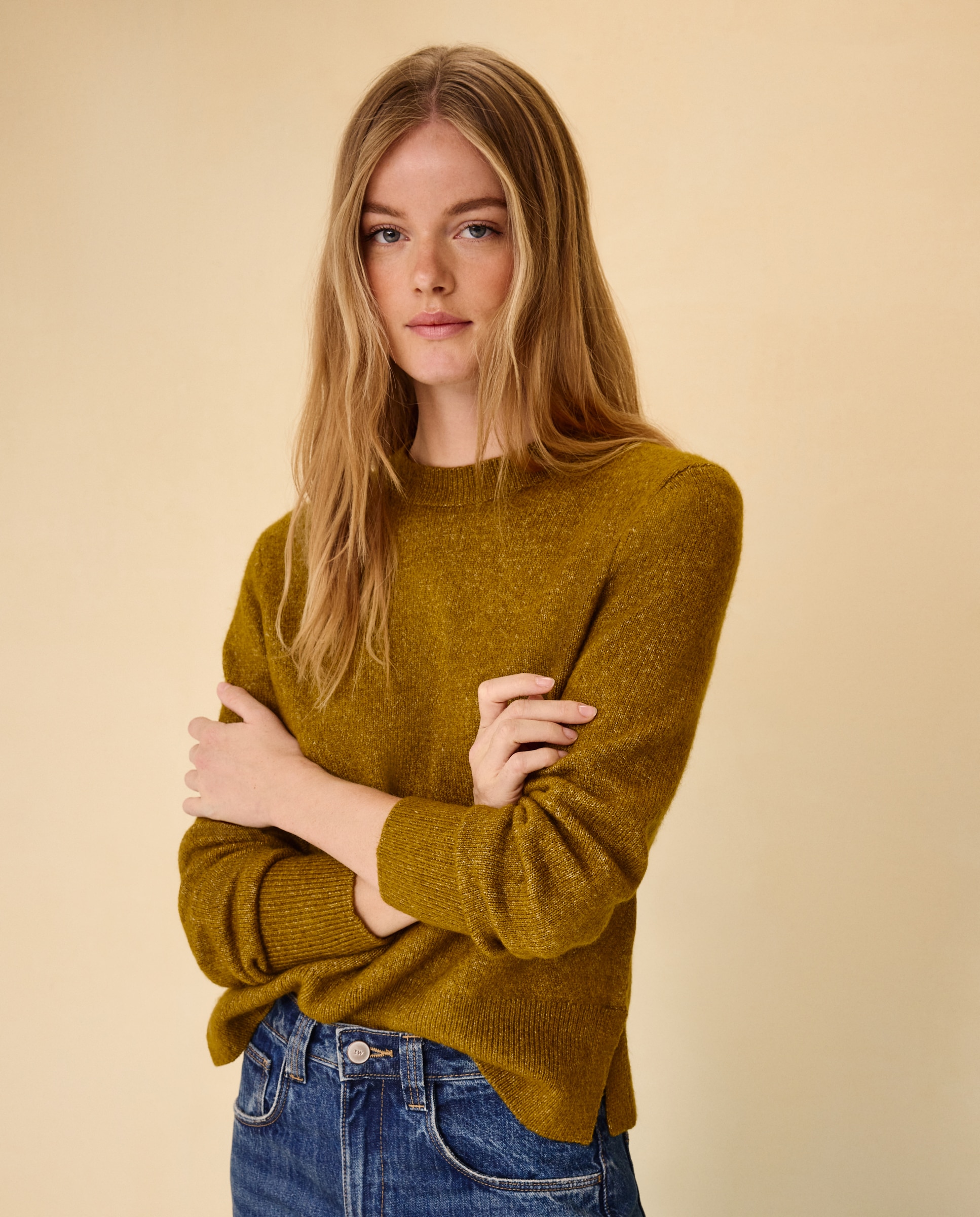 Jersey cuello redondo soft de mujer - Easy Wear - 560 Oliva 560 Oliva-1
