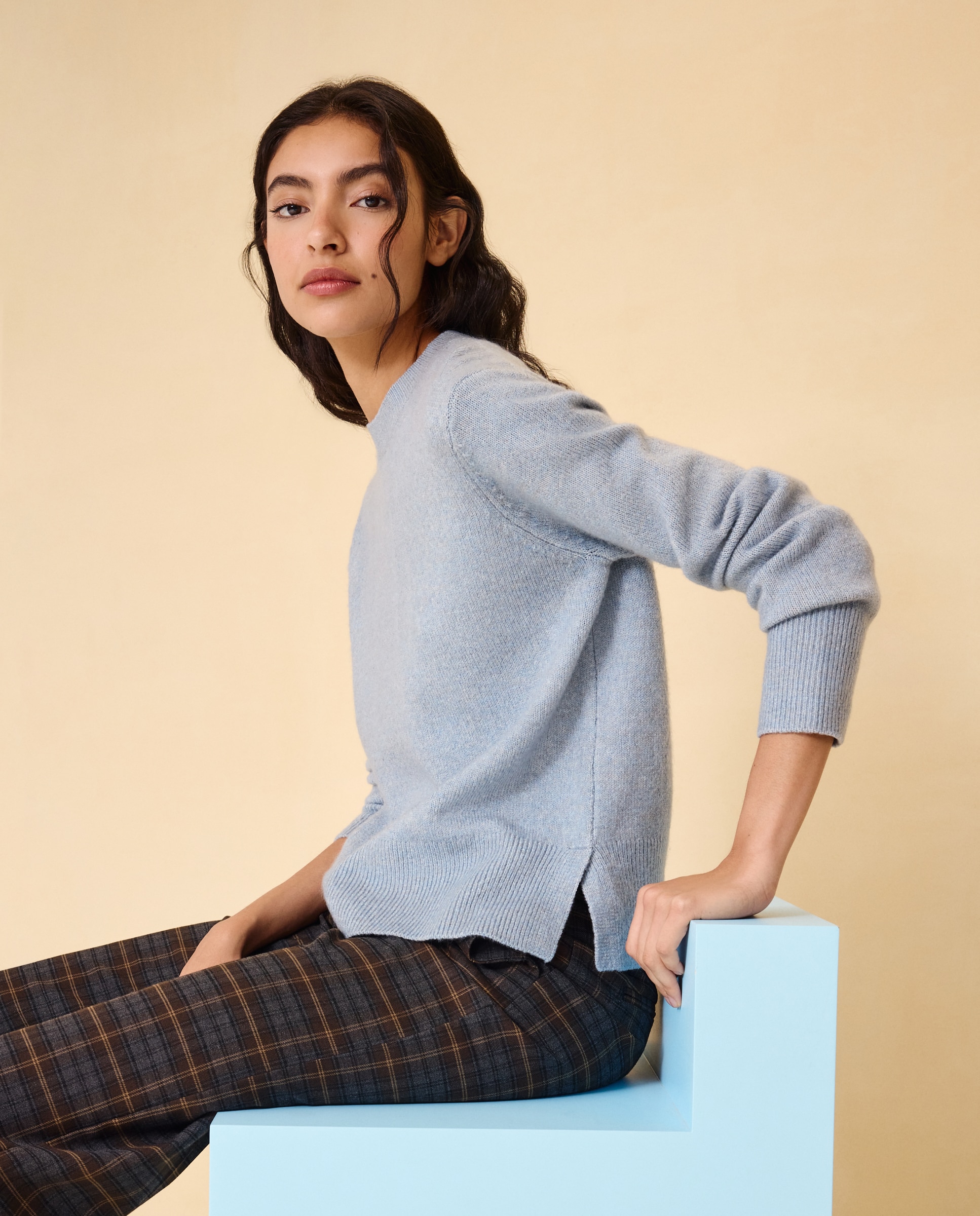 Jersey cuello redondo soft de mujer - Easy Wear - Añil Añil-1